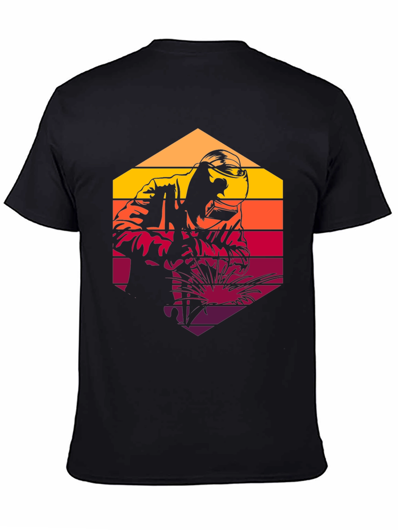 Black Retro Welder Graphic T-Shirt - Black view 4