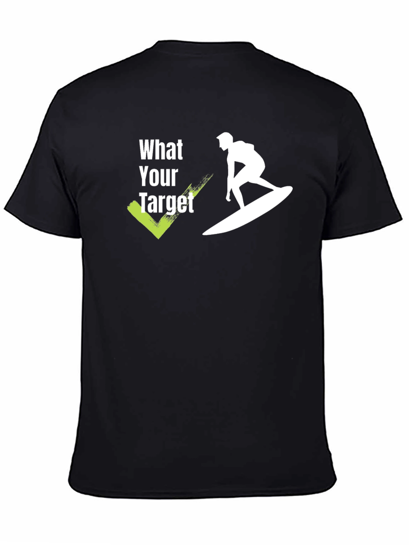 Black What Your Target Surf Graphic T-Shirt view 4