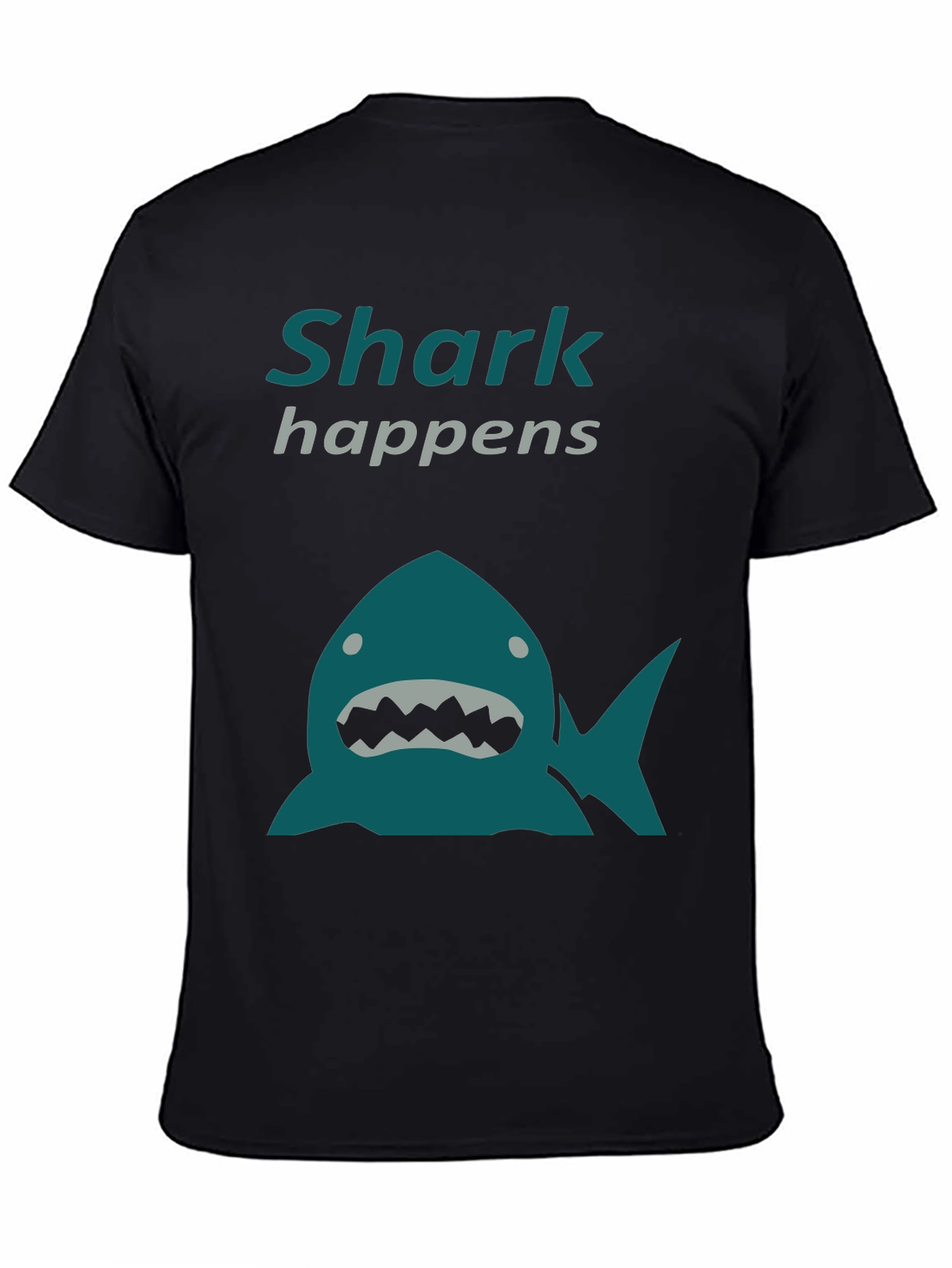 Black Shark Happens Graphic T-Shirt - Novelty Tee view 4