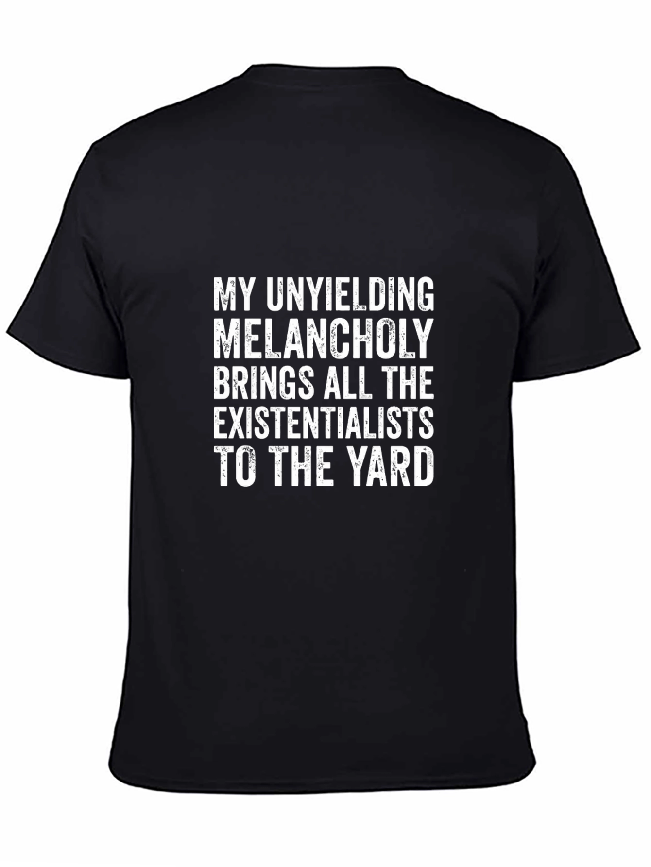 Black Melancholy Existentialist Graphic Tee - Funny T-Shirt view 4