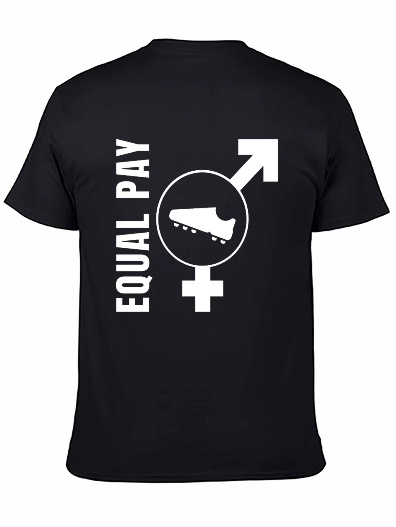 Black Equal Pay Soccer T-Shirt - Unisex Advocacy Tee view 4