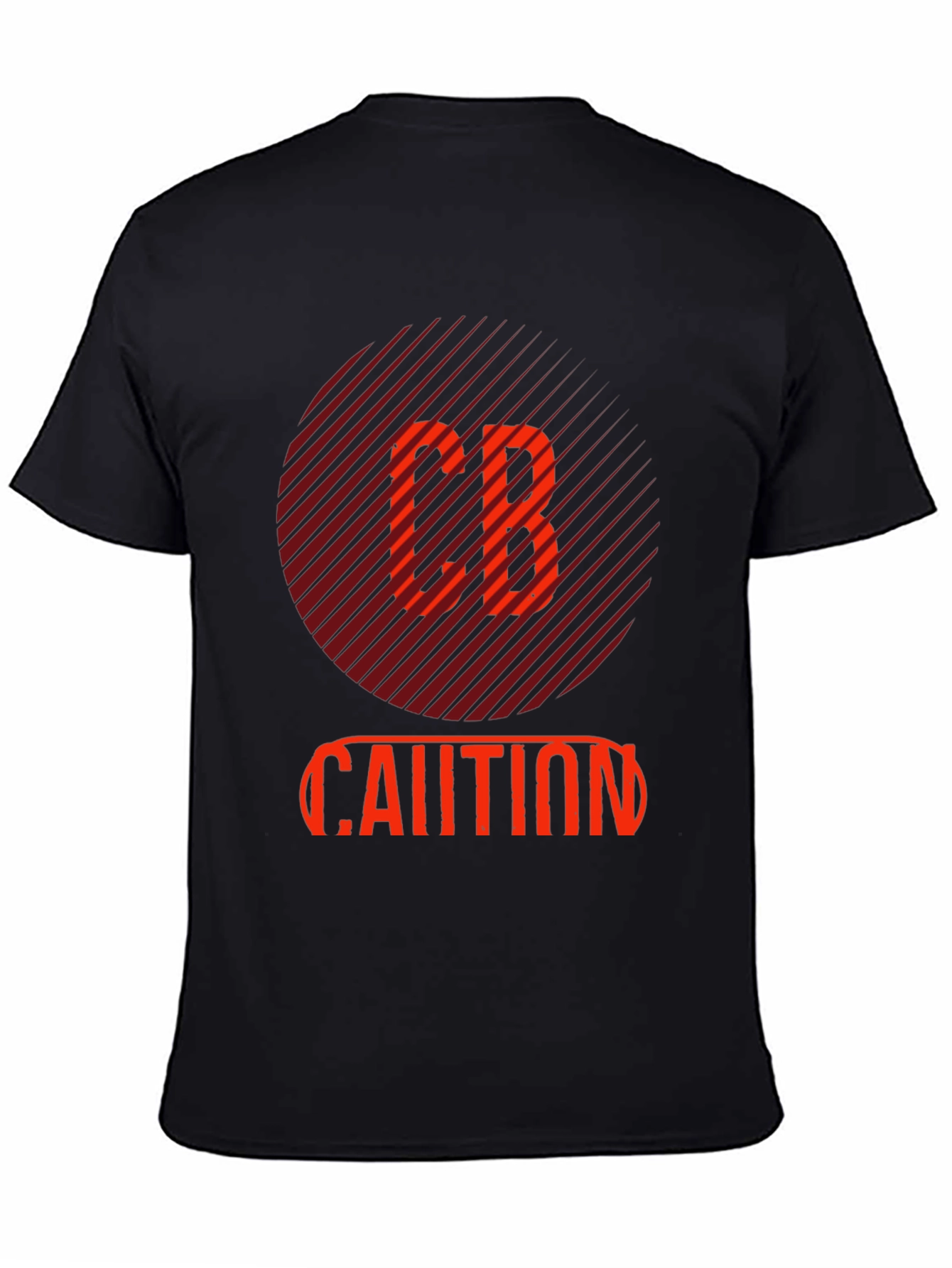 Black CB Caution Graphic Tee - Stylish Men's Black T-Shirt view 4
