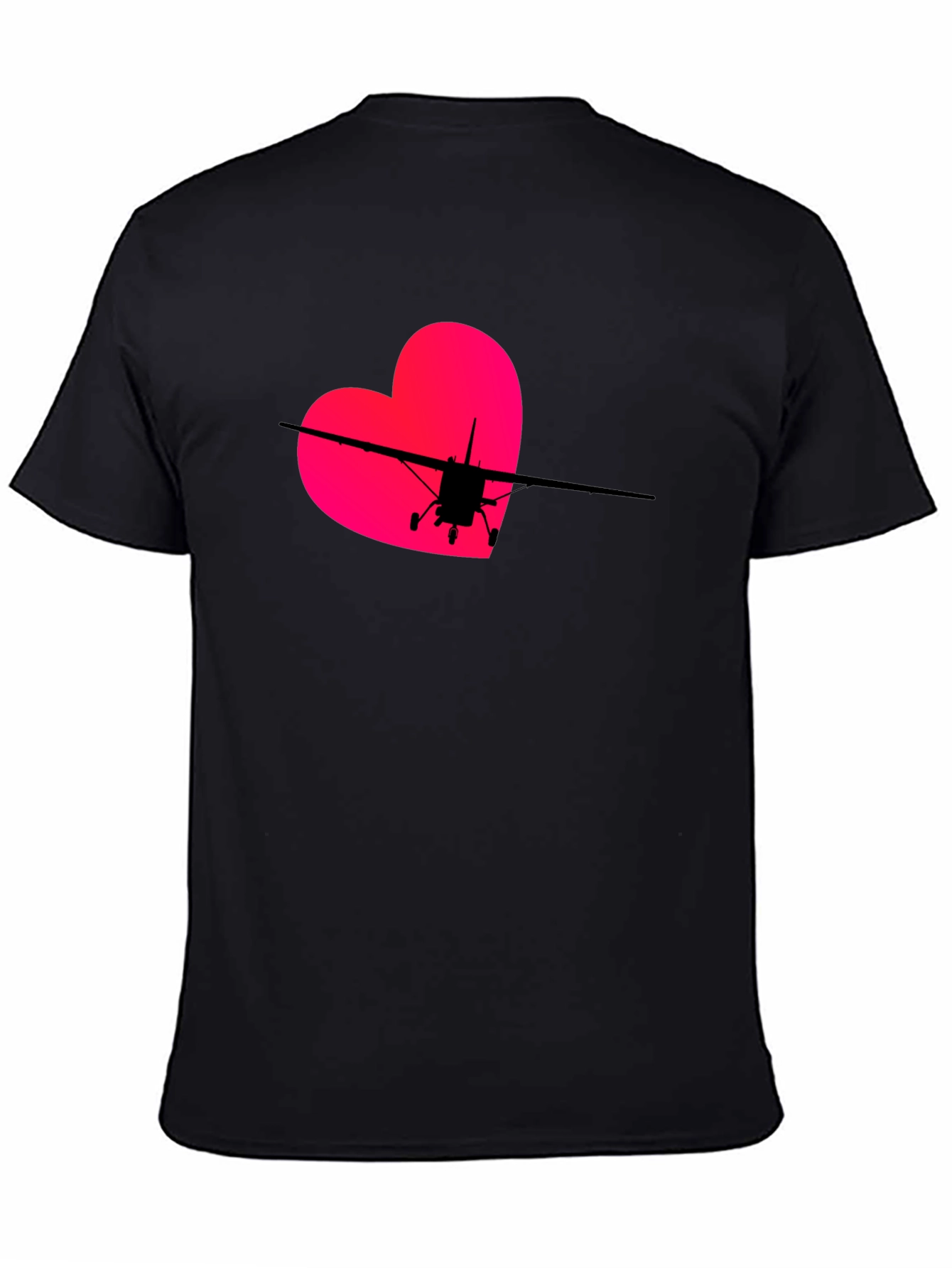 Black Pilot Heart T-Shirt - Aviation Love view 4
