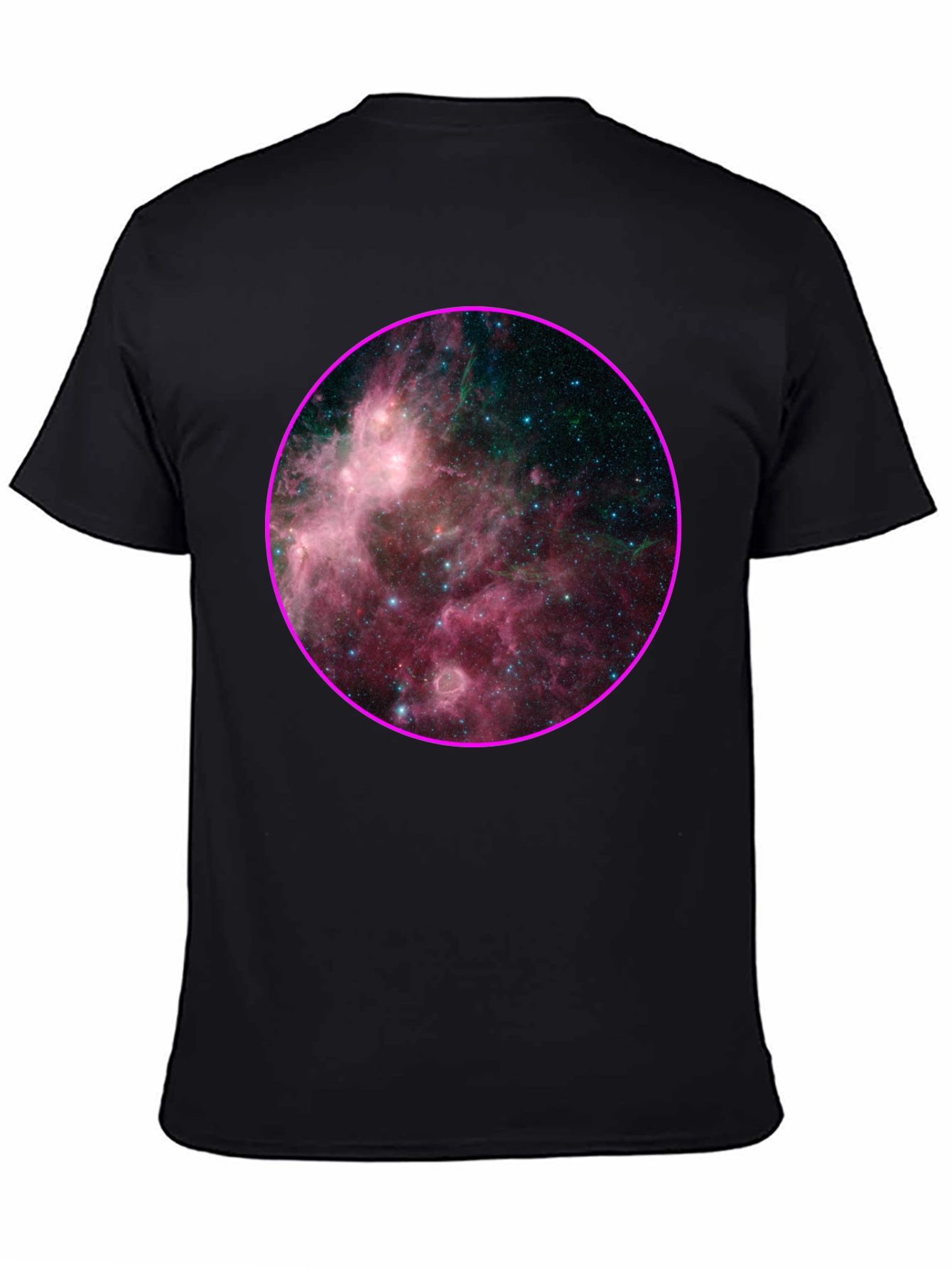 Black Nebula Galaxy Print Black T-Shirt view 4