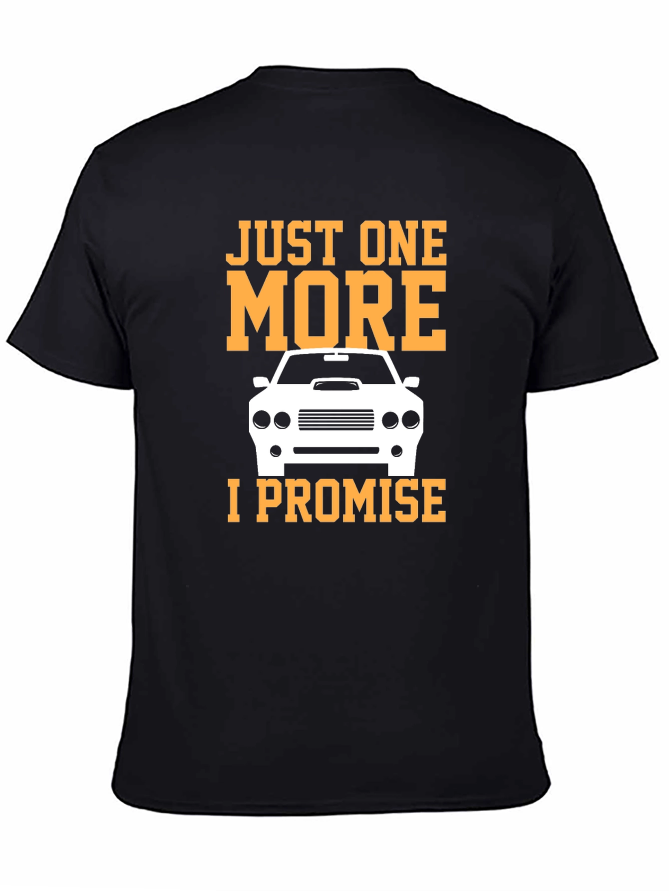 Black Just One More Car T-Shirt - Black Cotton Tee view 4