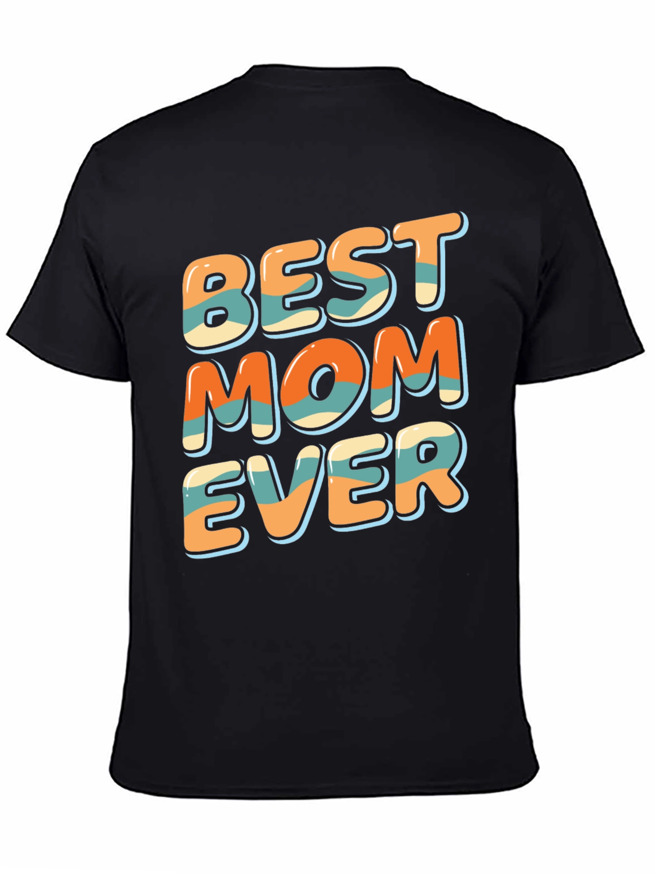 Black Best Mom Ever Graphic T-Shirt - Unisex view 4