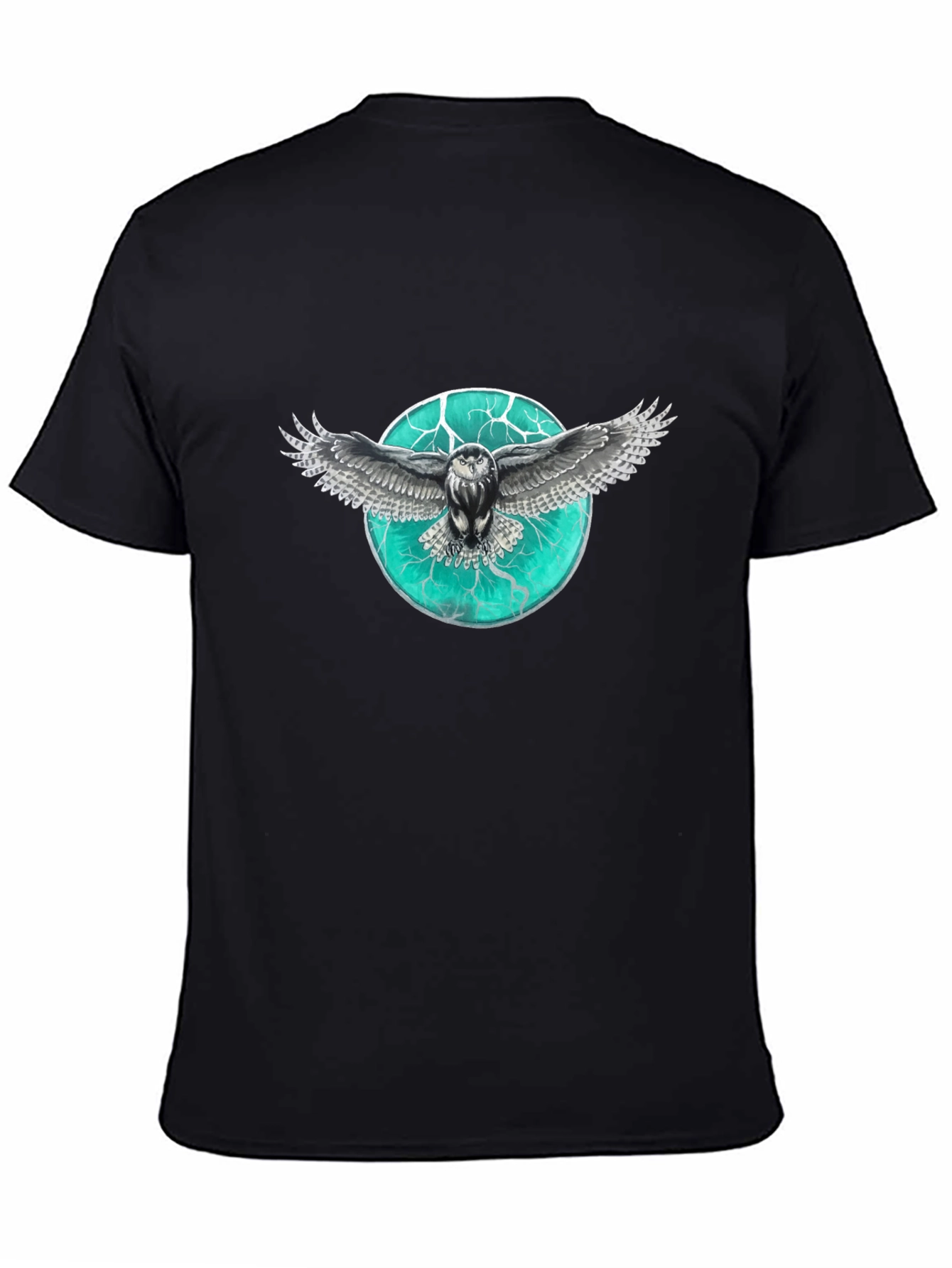 Black Owl Graphic Print Men's T-Shirt view 4