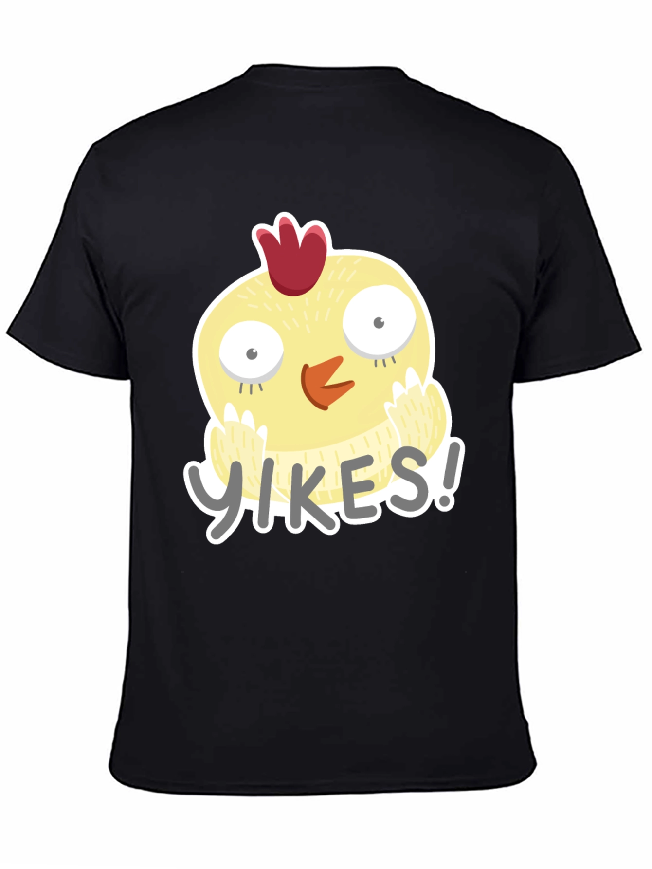 Black Yikes Chicken Graphic Tee - Black Cotton T-Shirt view 4