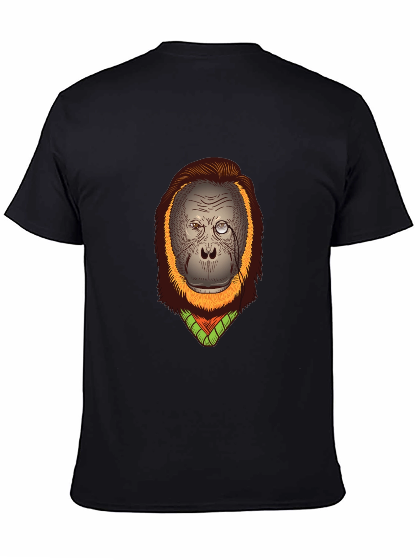 Black Orangutan T-Shirt: Gentleman Monkey Design view 4