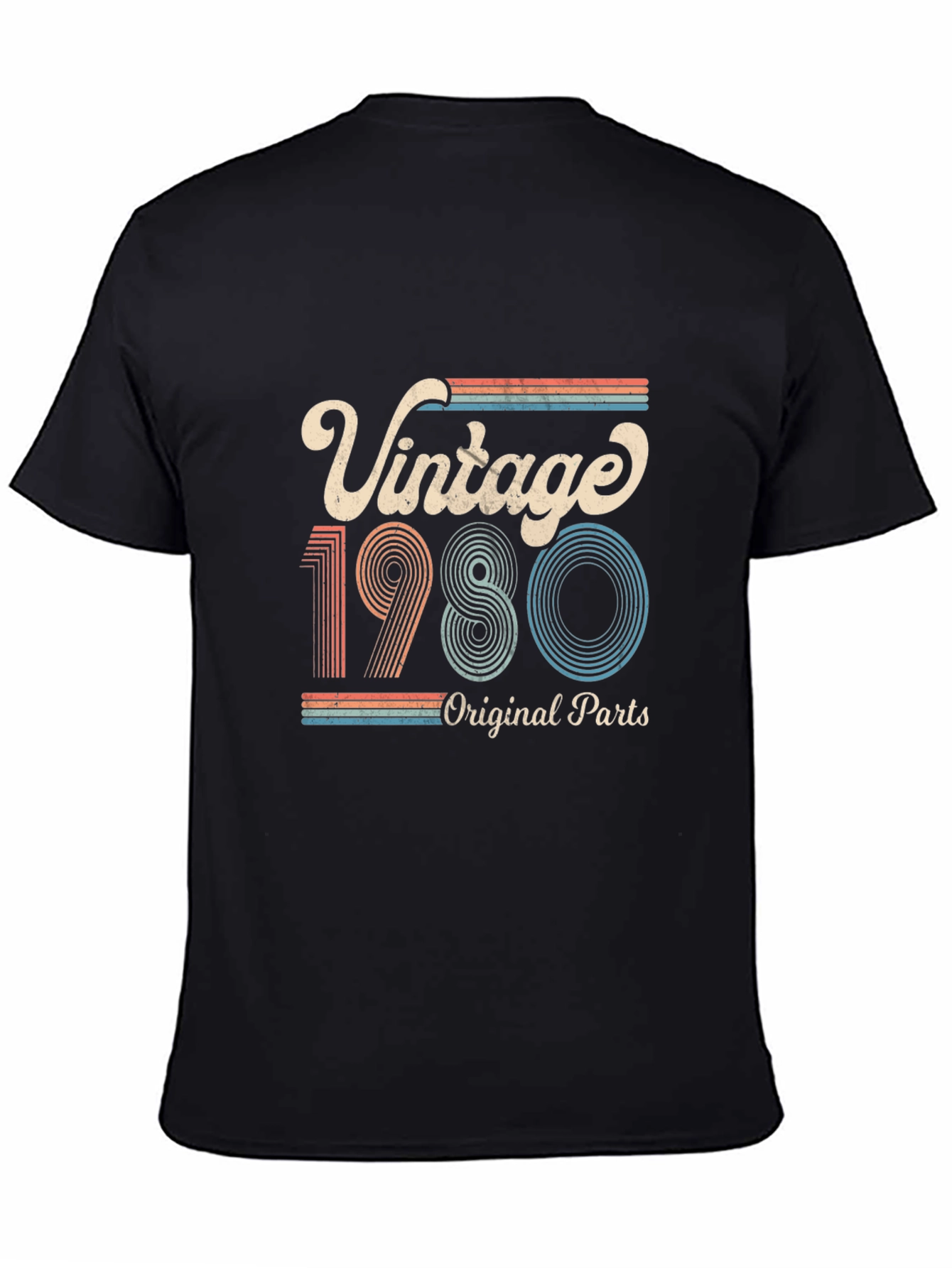 Black Vintage 1980 Original Parts T-Shirt view 4