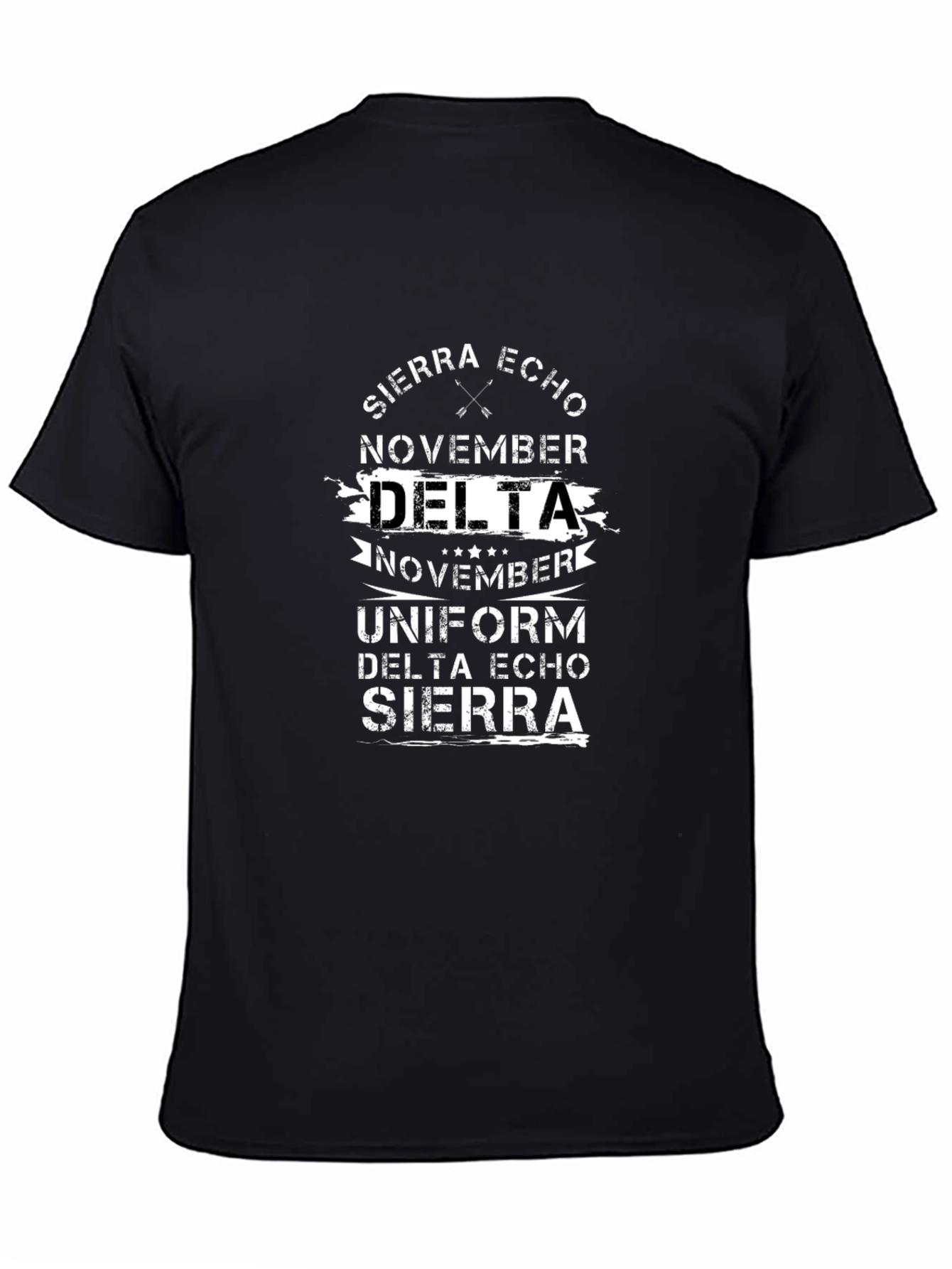 Black Sierra Echo November Delta Graphic T-Shirt view 4