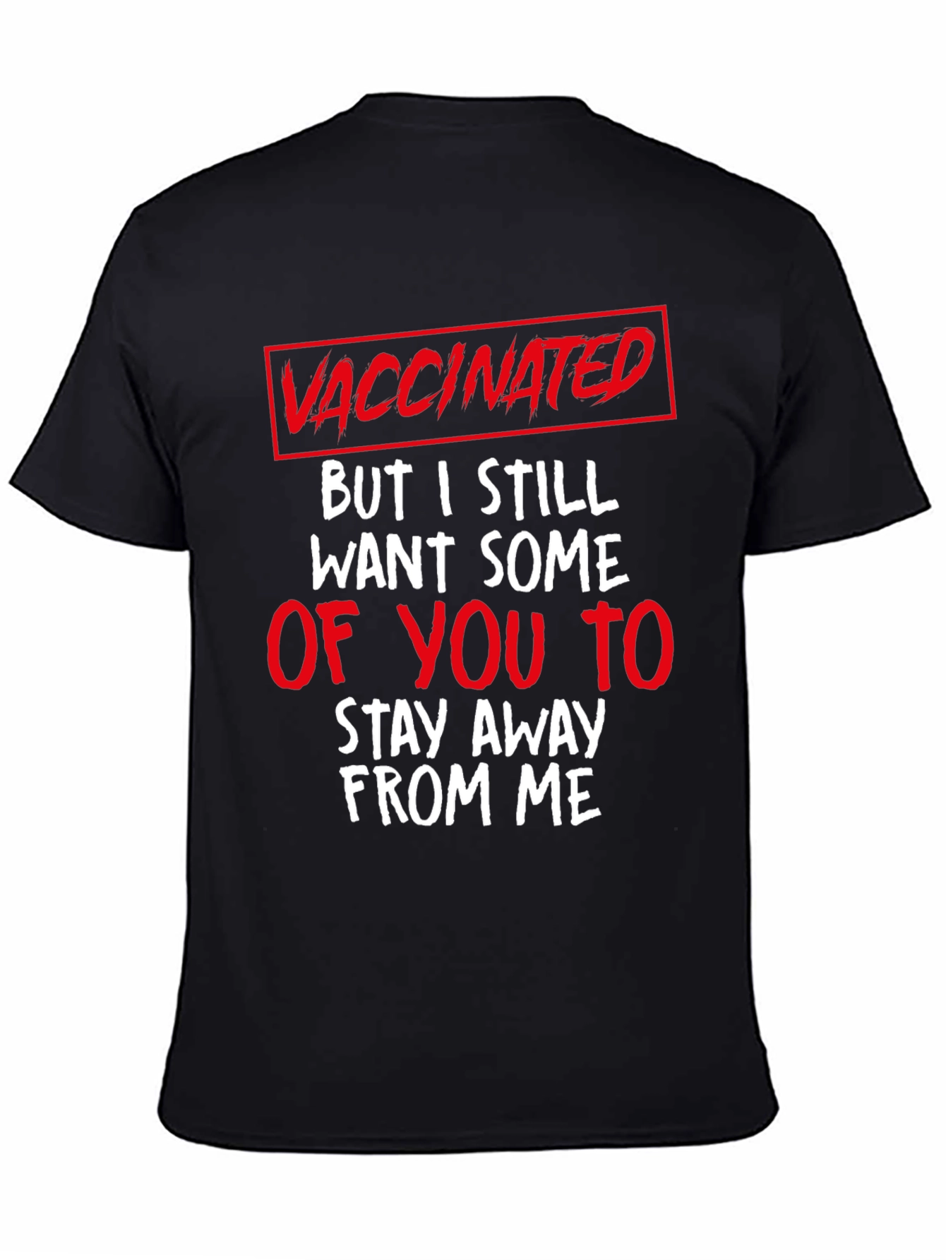 Black Vaccinated Funny Graphic T-Shirt view 4