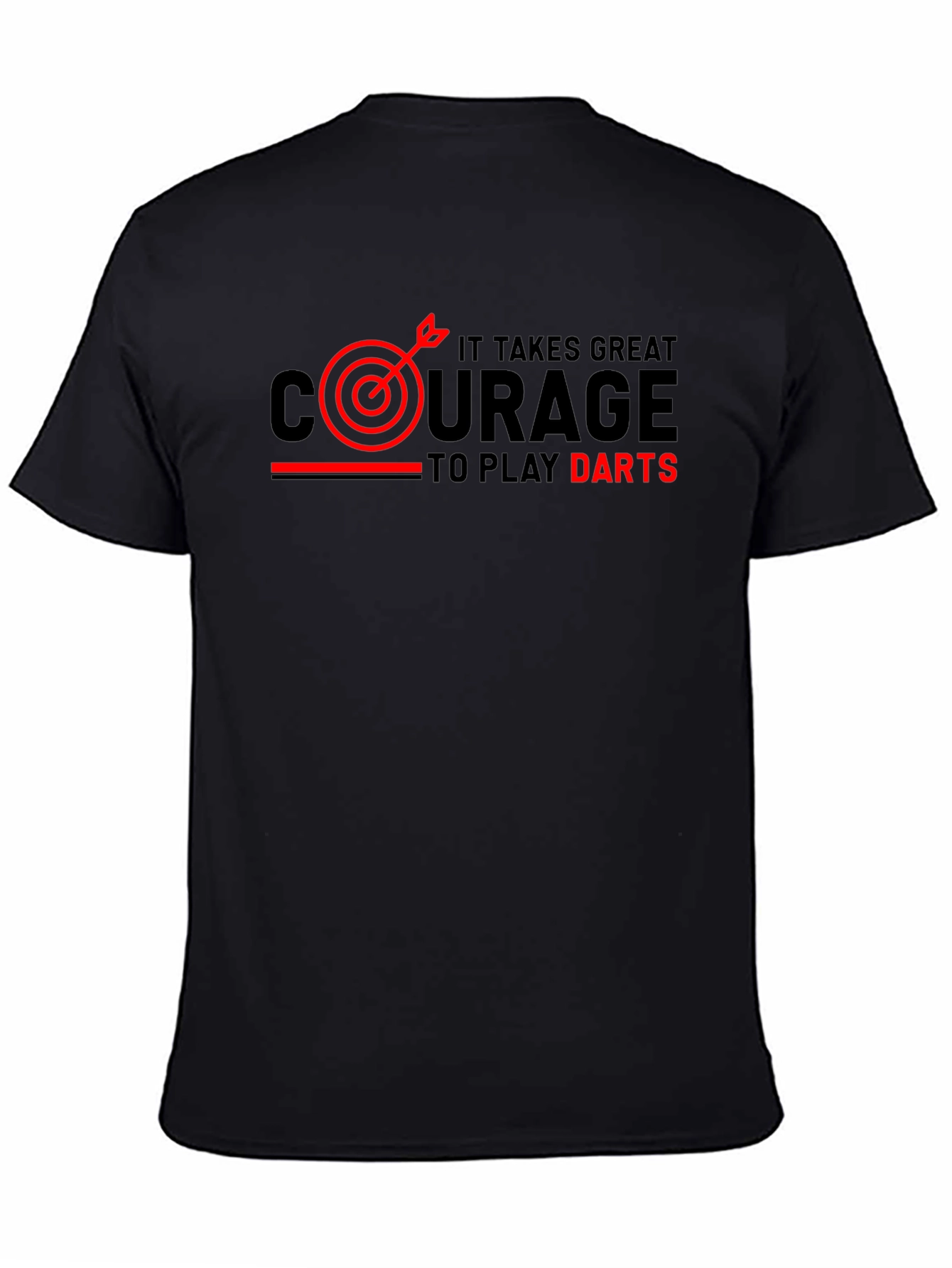 Black Courage to Play Darts Graphic Tee view 4