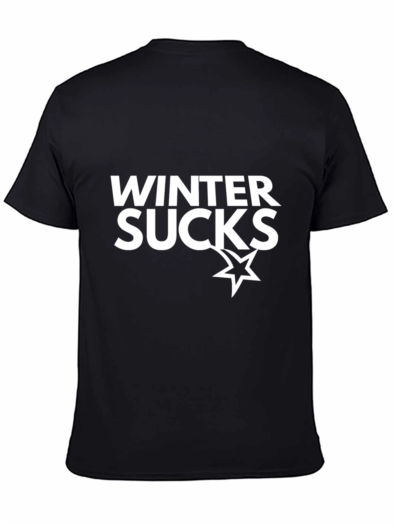 Black Winter Sucks Graphic T-Shirt - Black view 4