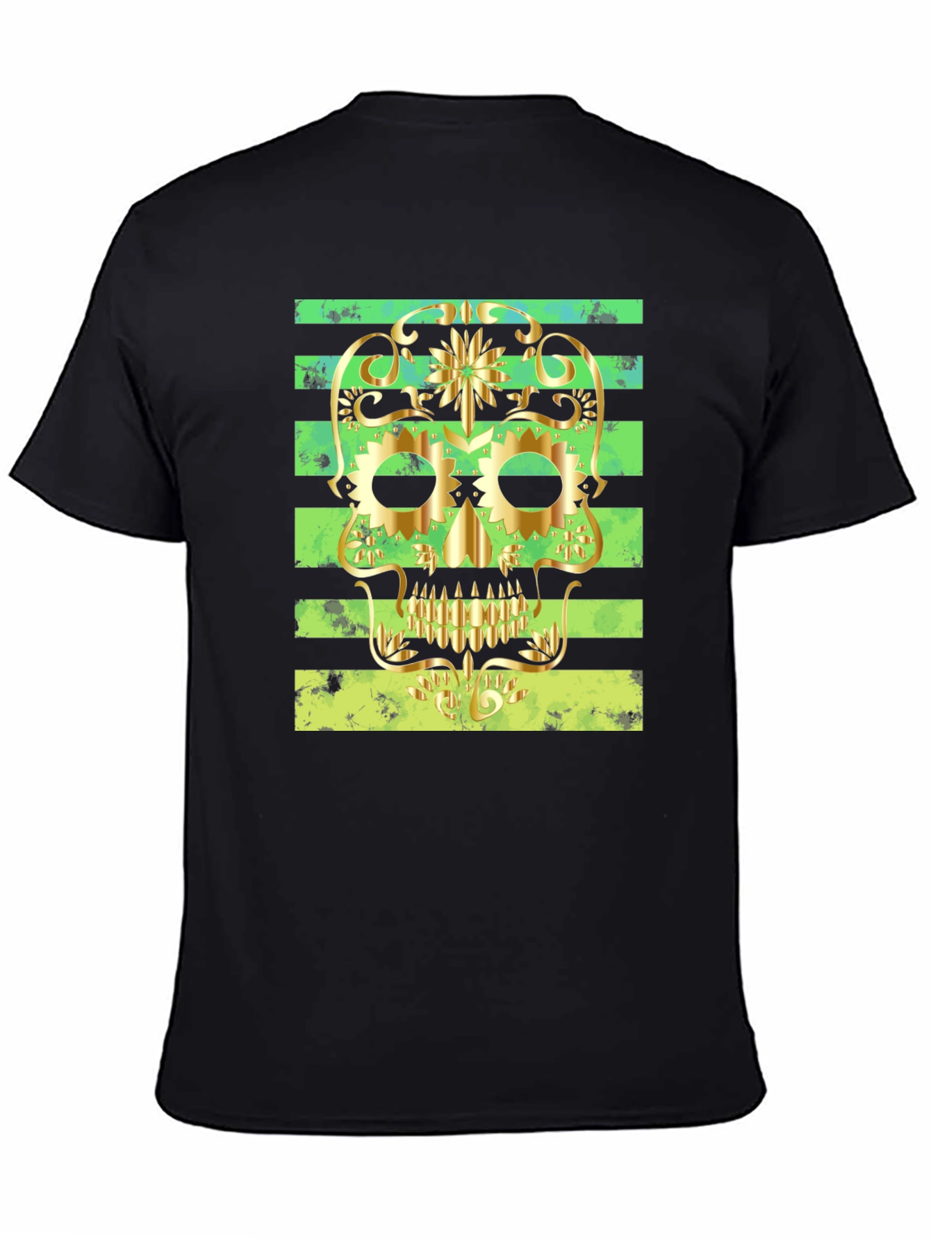 Black Skull Gold Print Tee view 4