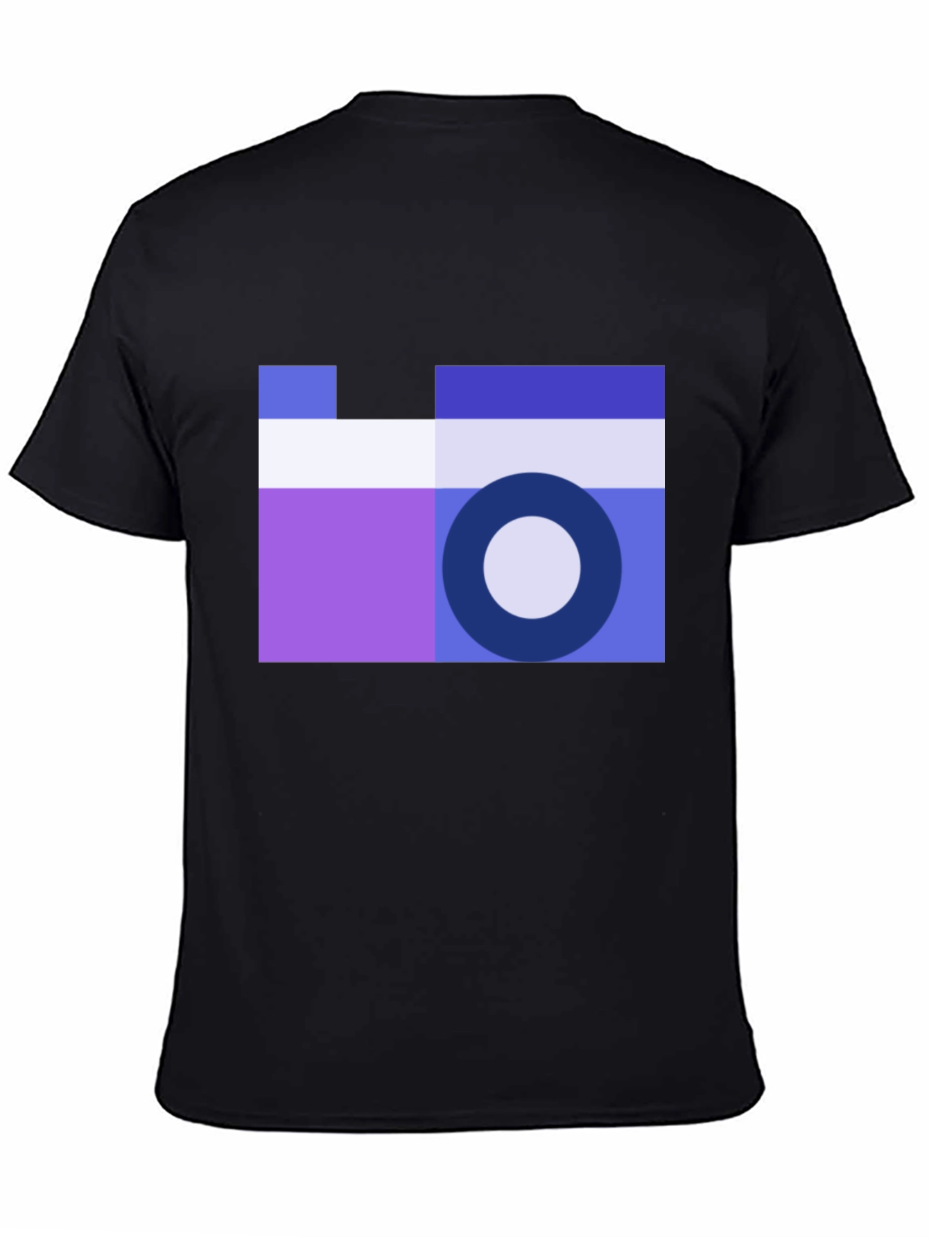 Black Geometric Camera Graphic Tee - Cool Minimalist Design view 4