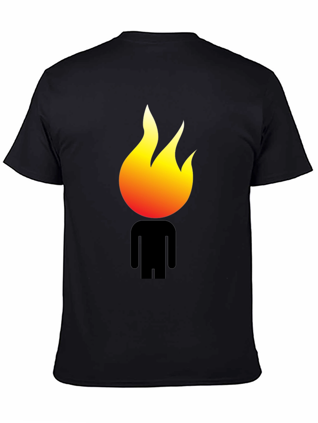 Black Flame Head Graphic Black T-Shirt view 4