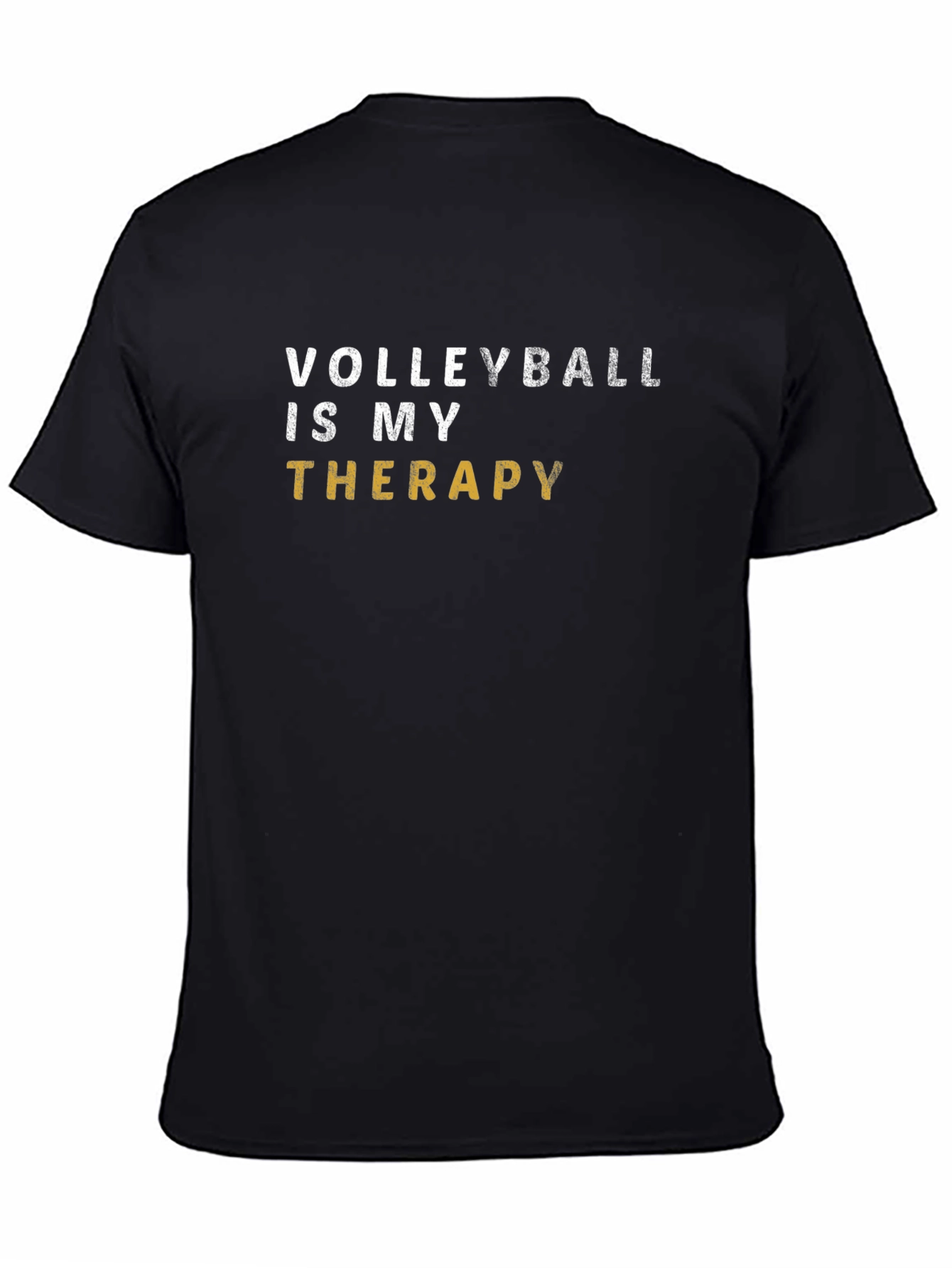 Black Volleyball Is My Therapy Graphic T-Shirt view 4