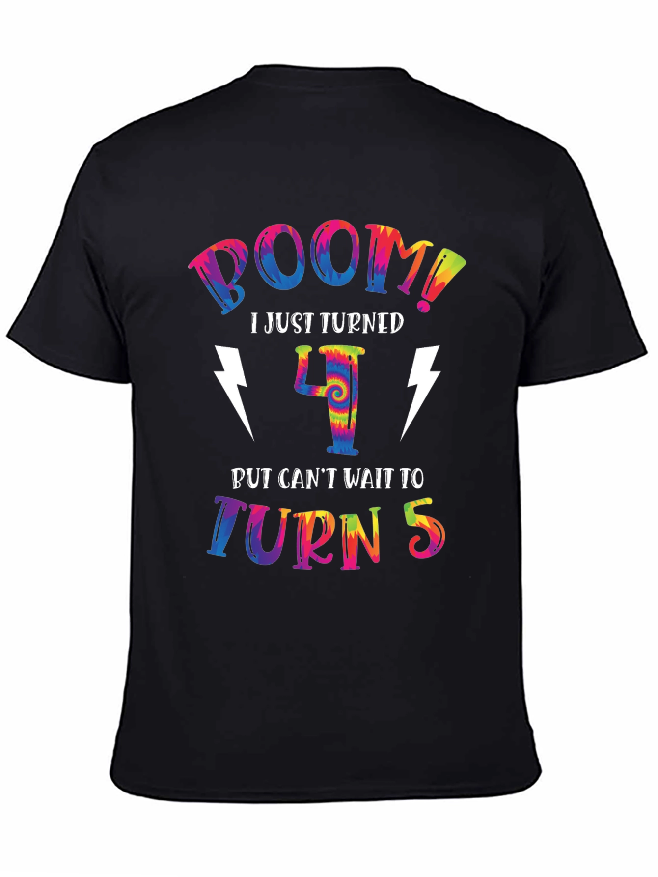 Black Boom! I Just Turned 4 T-Shirt view 4