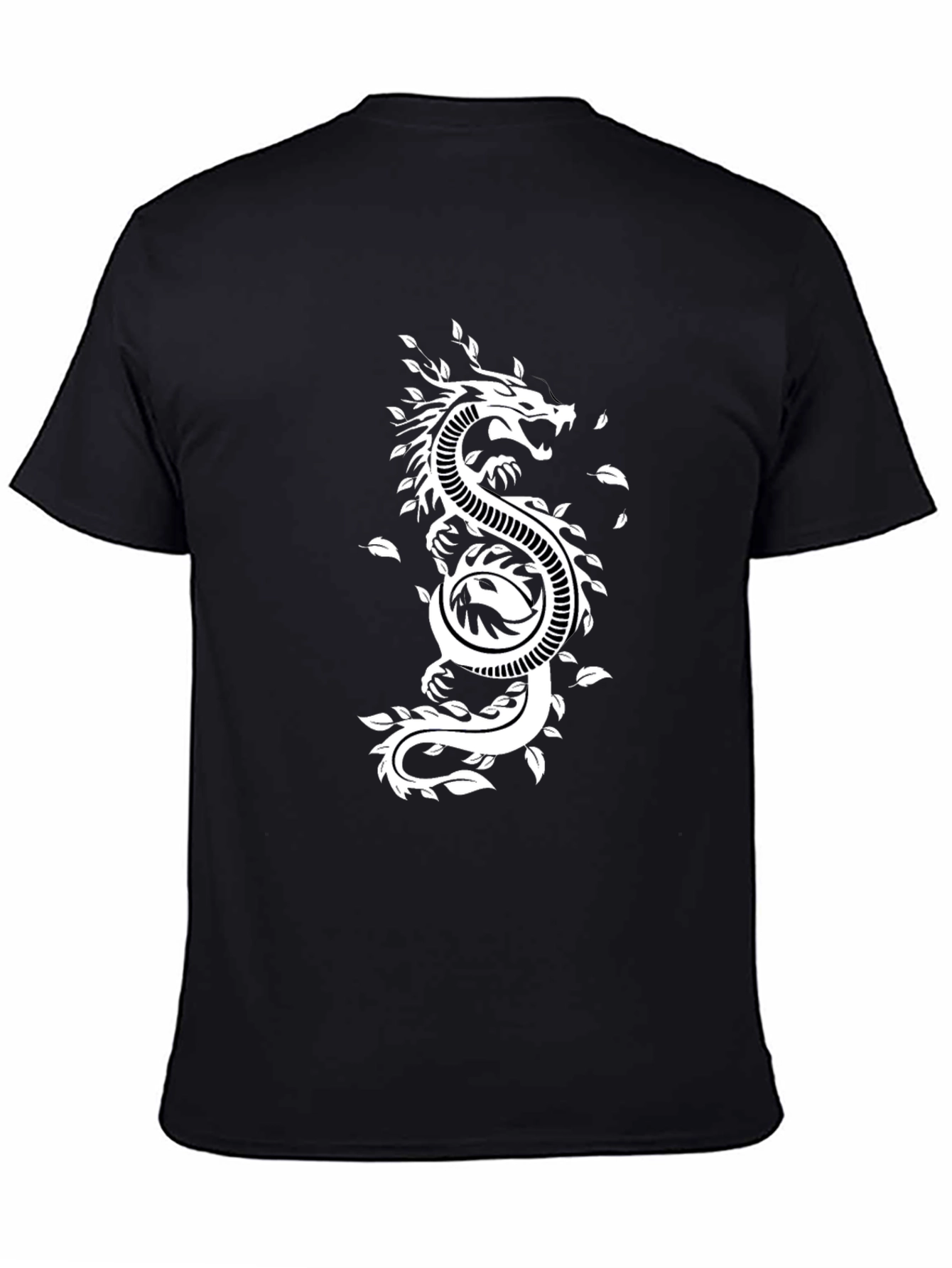 Black Dragon Yin Yang Graphic Tee - Black Cotton Blend view 4