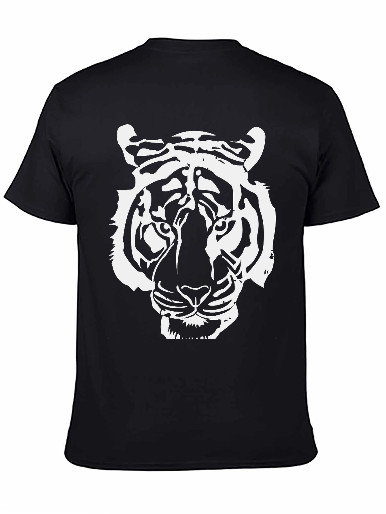 Black Bold Tiger Graphic Tee - Black Cotton T-Shirt view 4