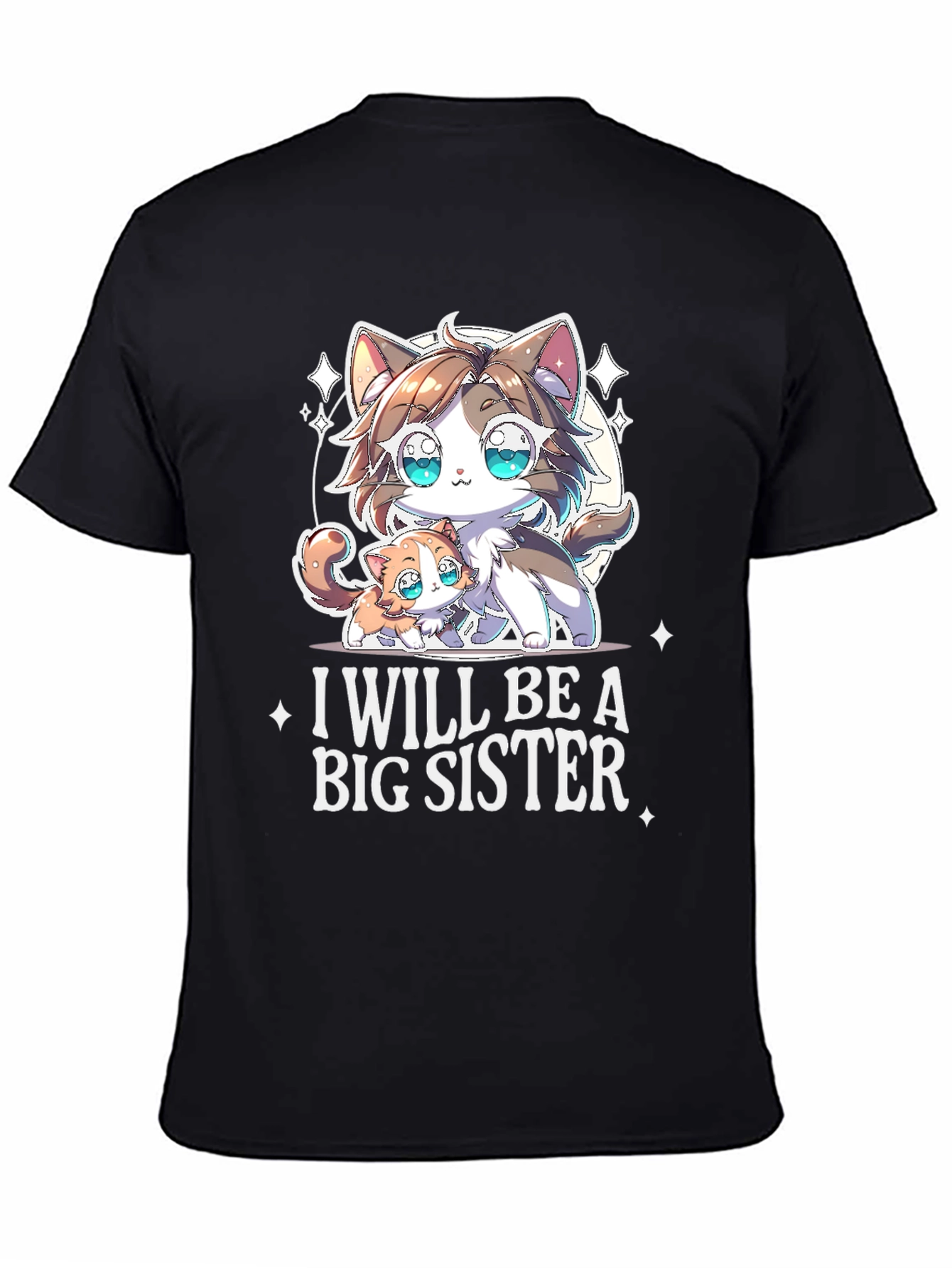 Black I Will Be A Big Sister T-Shirt view 4