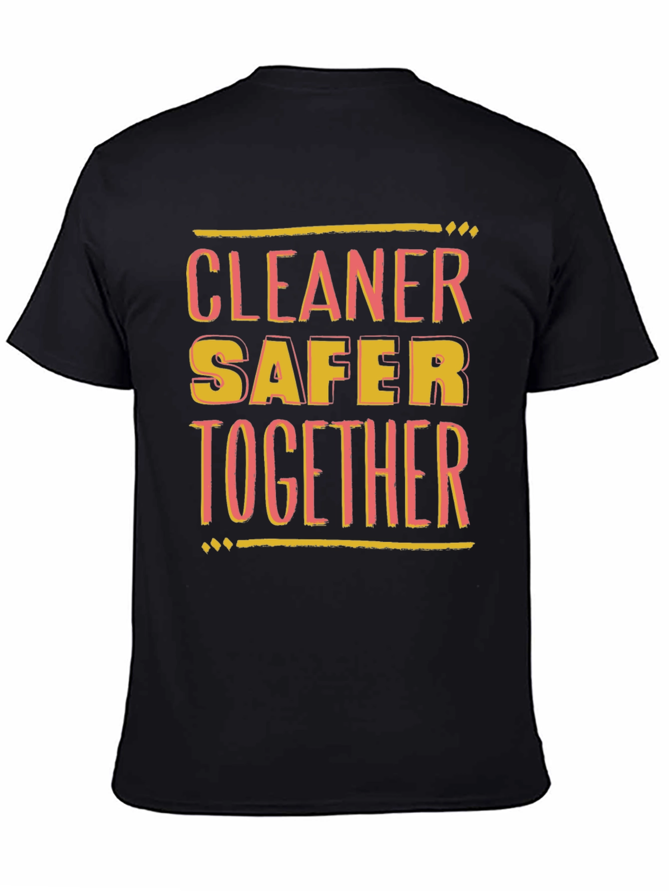 Black Cleaner Safer Together Black Graphic Tee view 4