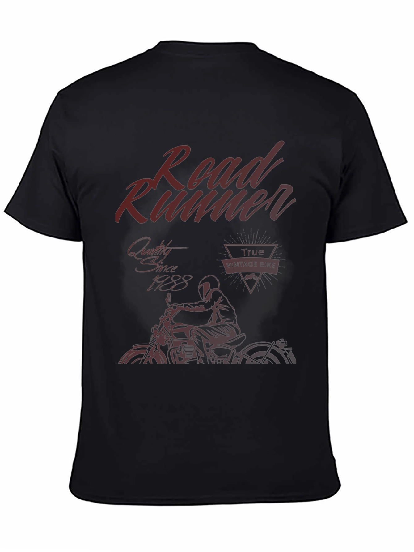 Black Road Runner Vintage Bike T-Shirt - Black view 4