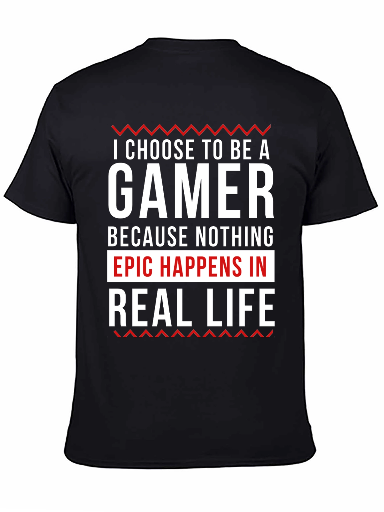Black Gamer T-Shirt - Epic Happens Here! view 4