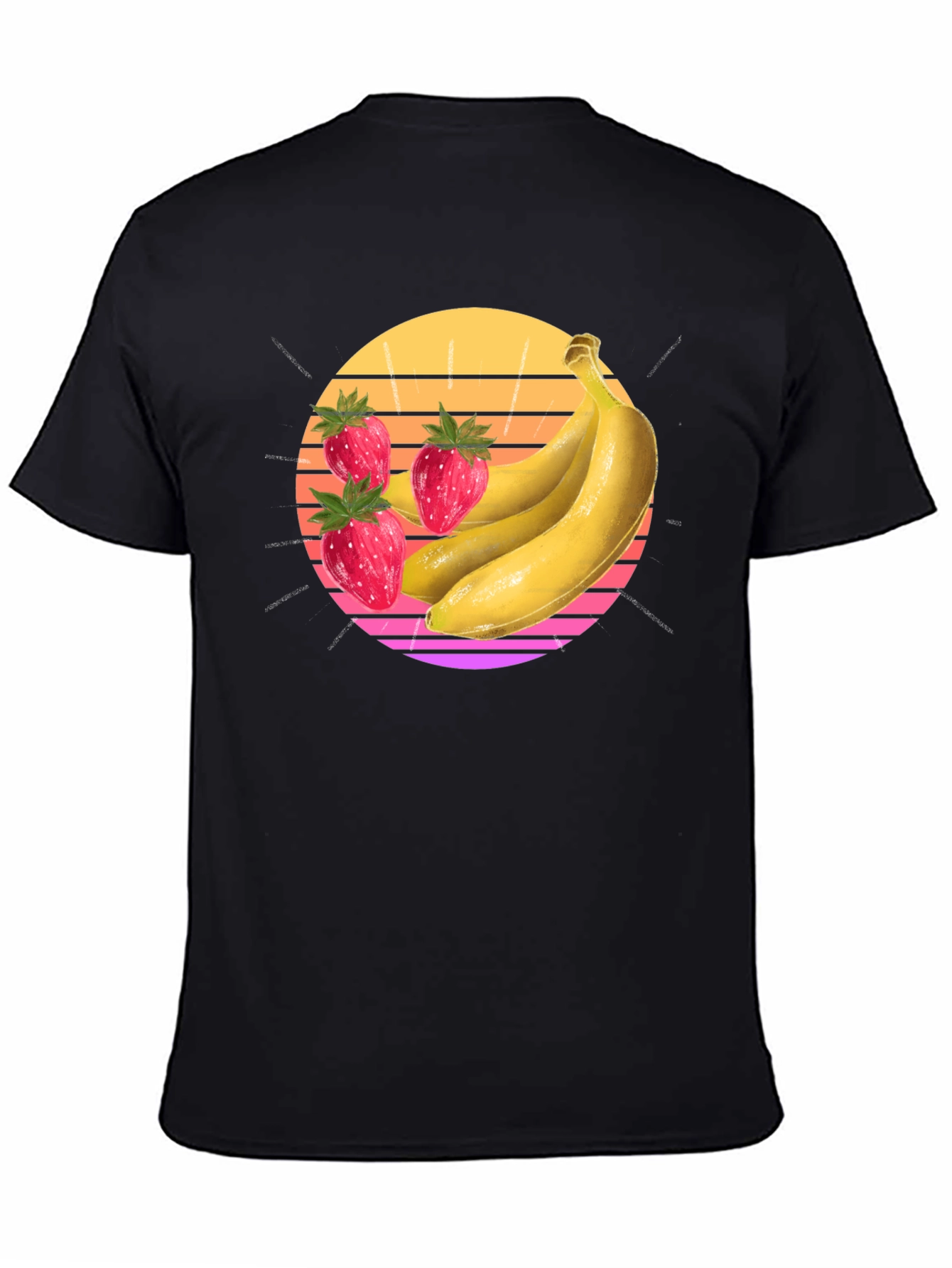 Black Strawberry Banana Sunset Graphic Tee view 4