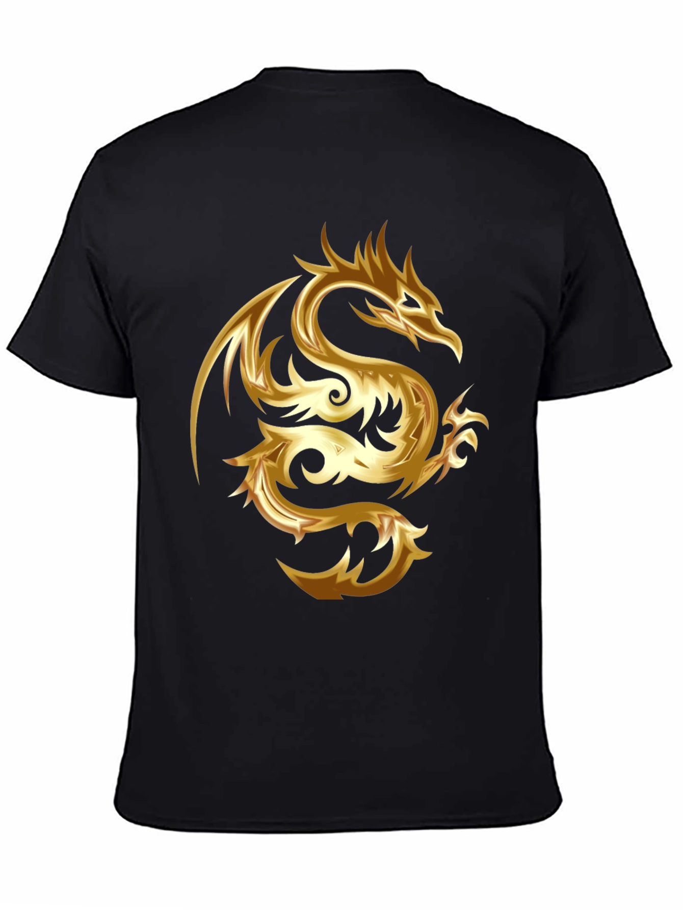 Black Golden Dragon Graphic Tee - Stylish & Bold view 4