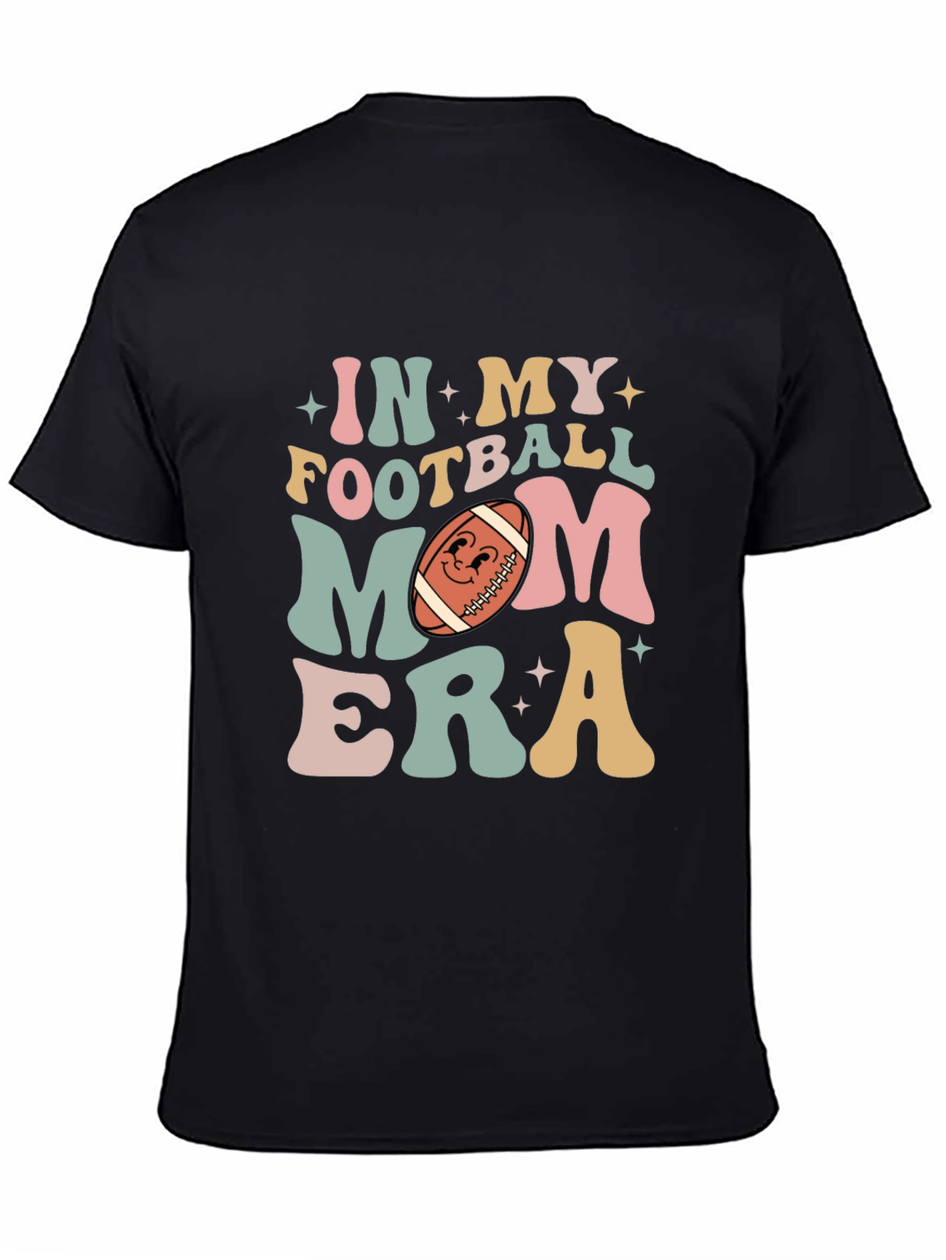 Black Football Mom Era T-Shirt view 4