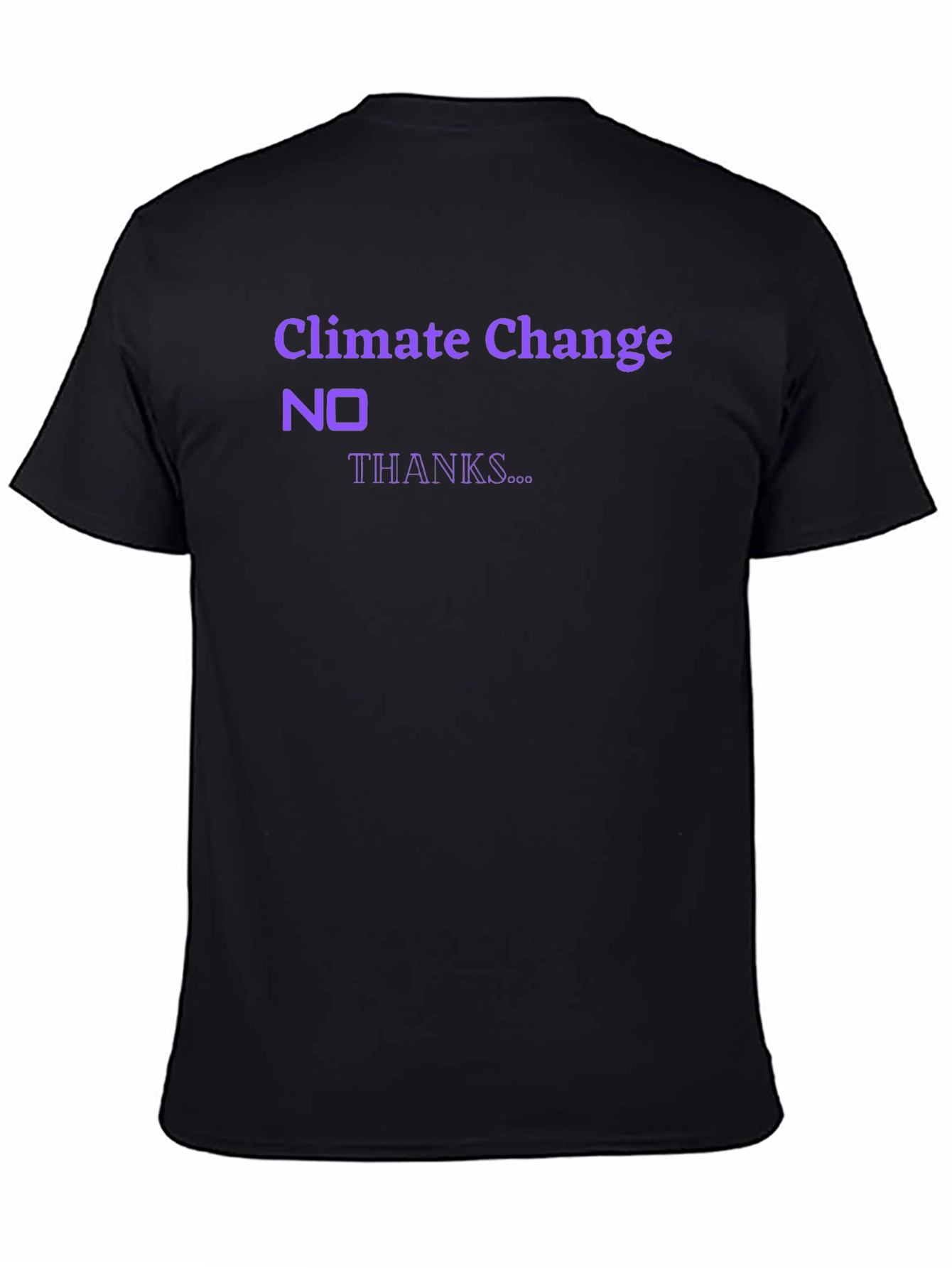 Black Climate Change 'No Thanks' Graphic T-Shirt view 4