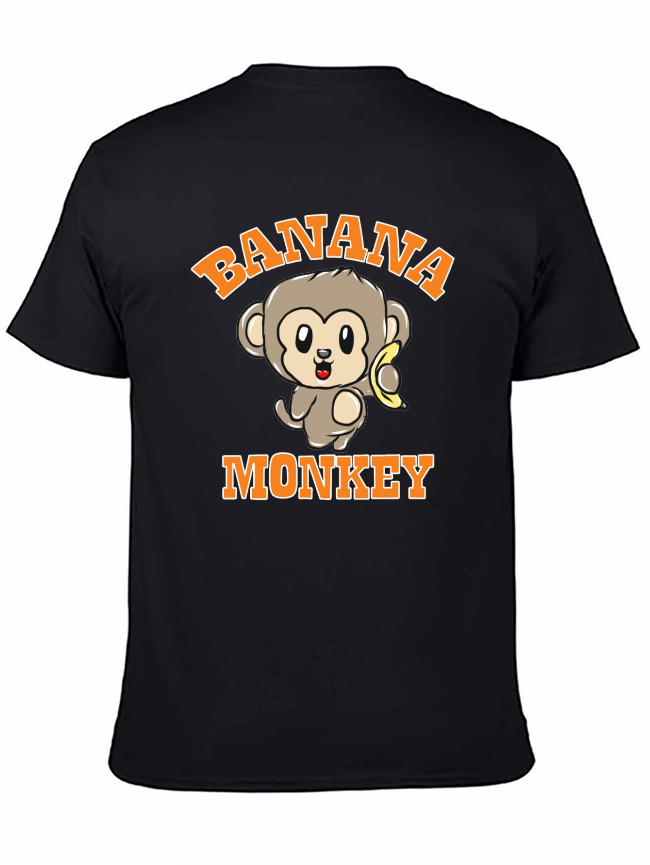 Black Banana Monkey Graphic Print Black T-Shirt view 4