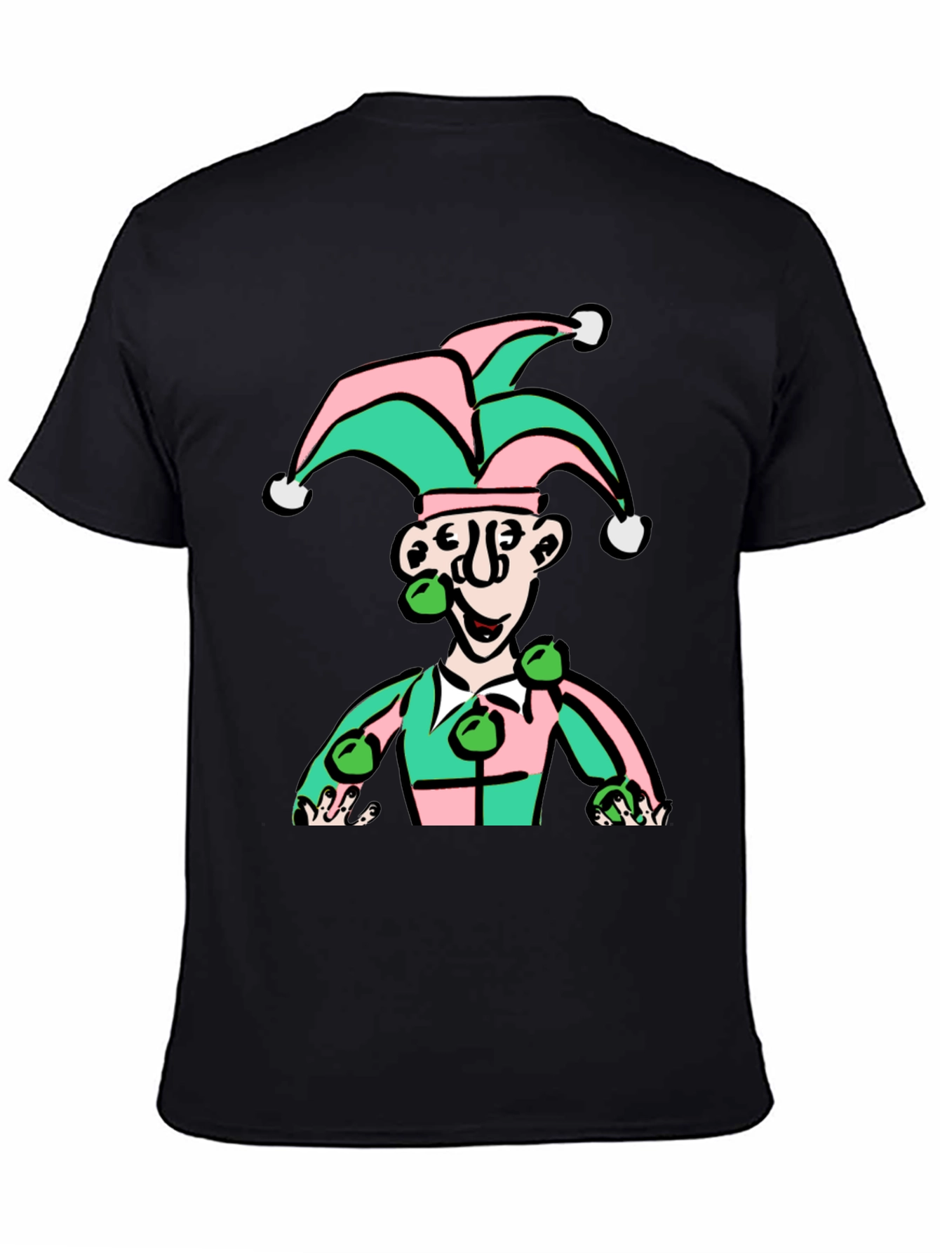 Black Jester Graphic T-Shirt - Playful & Unique Design view 4