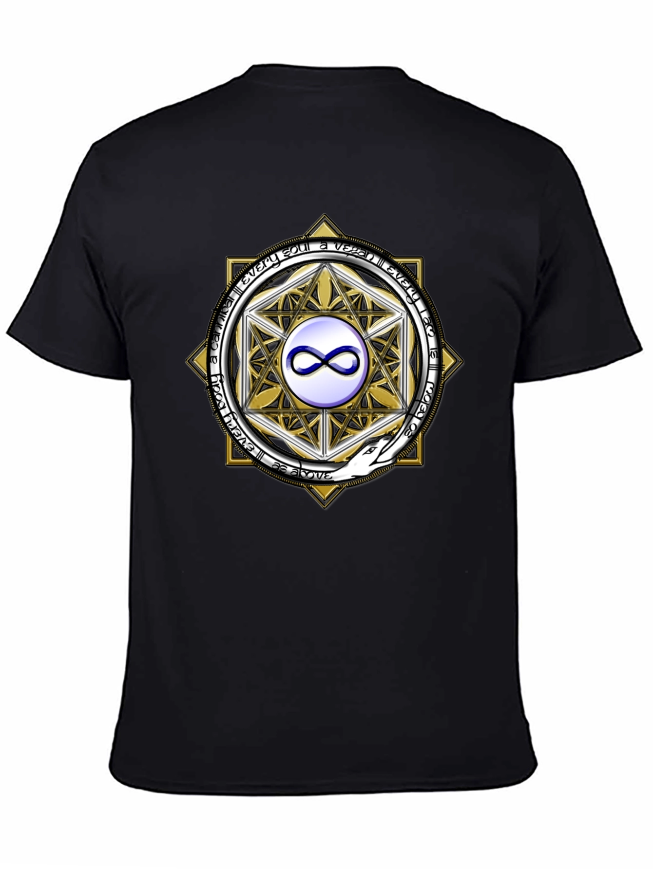 Black Esoteric Infinity Symbol Graphic Tee - Unisex Black T-Shirt view 4