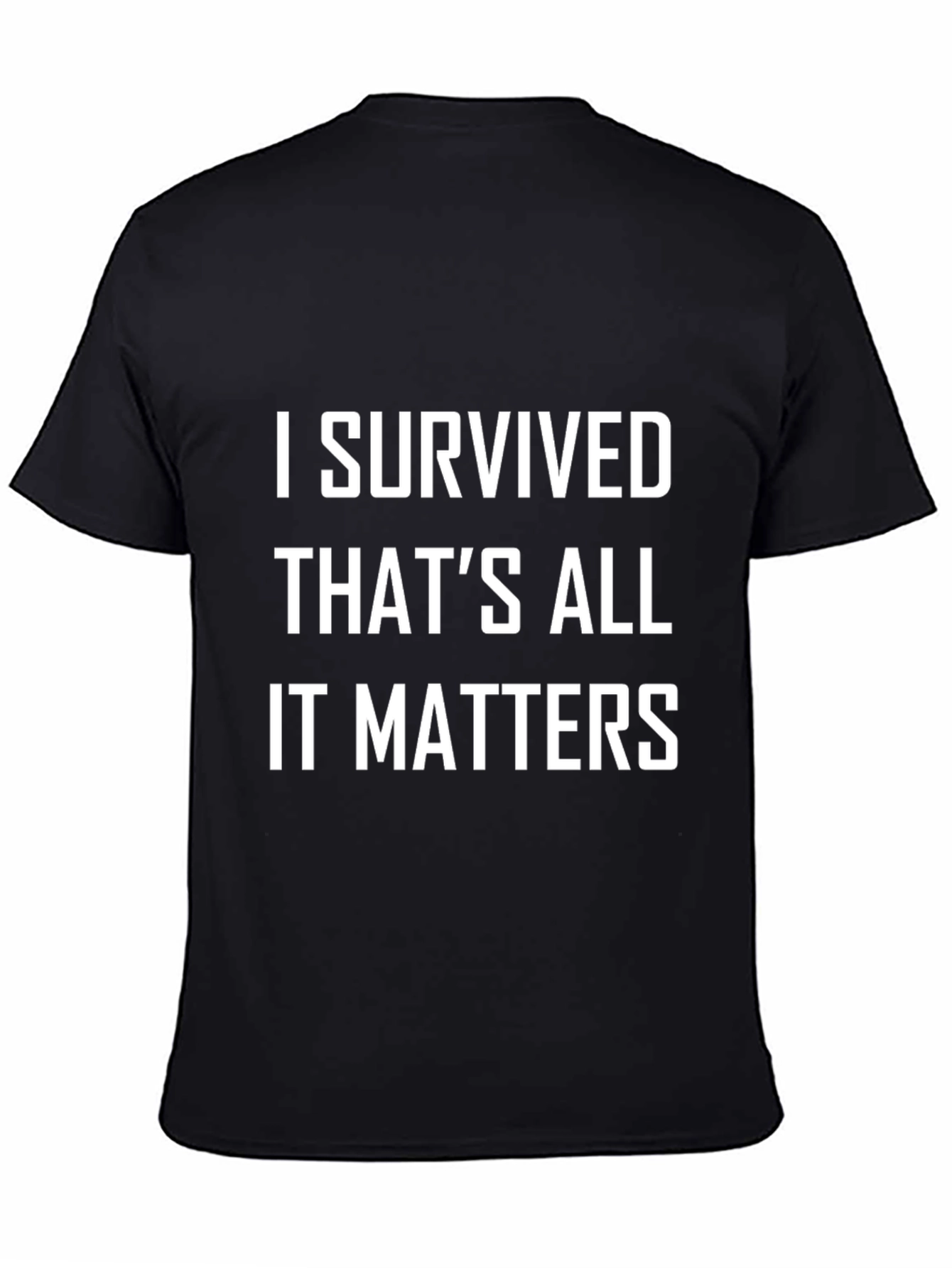 Black I Survived Graphic Tee - Black Cotton Comfort view 4