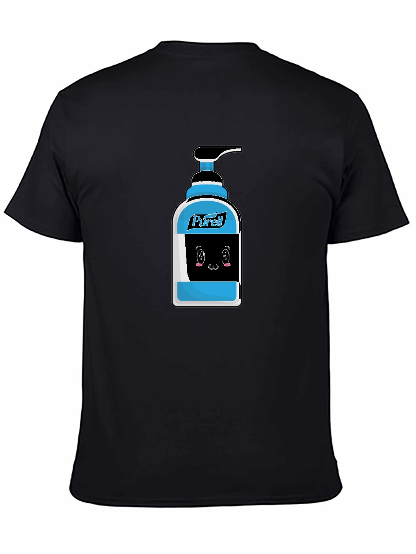 Black Purell Cartoon Graphic Black T-Shirt view 4