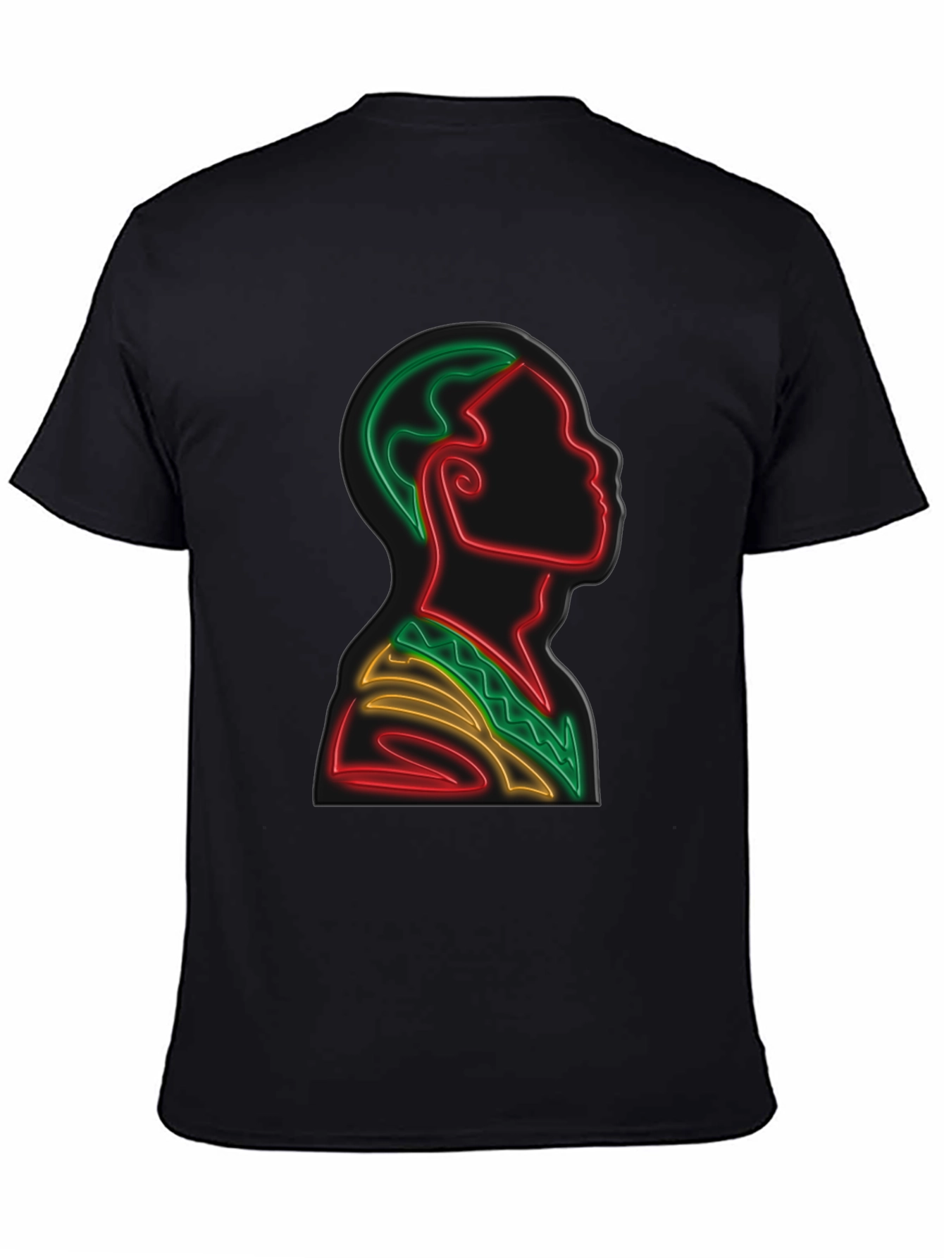 Black Neon Portrait Graphic Tee - Black view 4