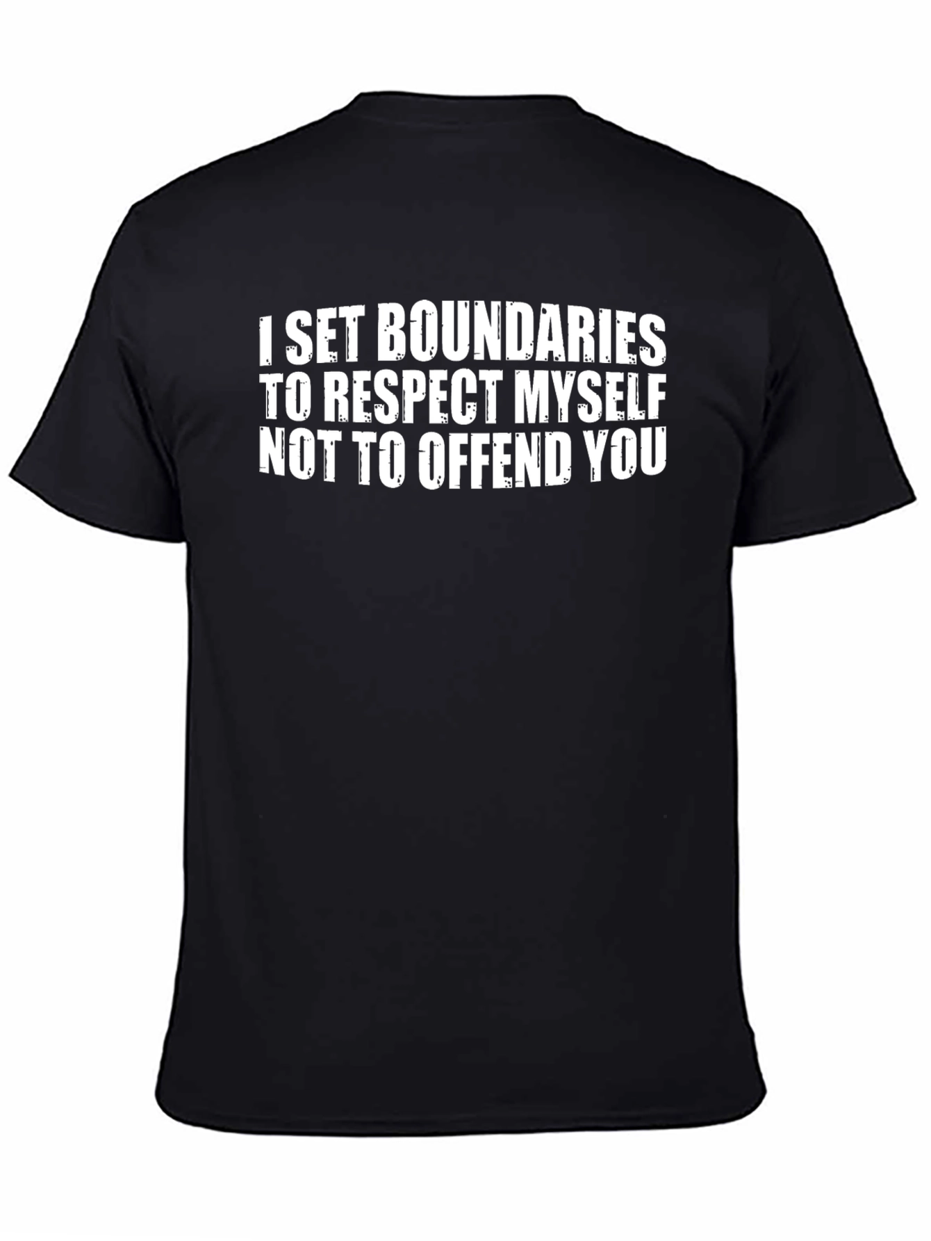 Black Boundaries Respect Tee - Black Graphic T-Shirt view 4