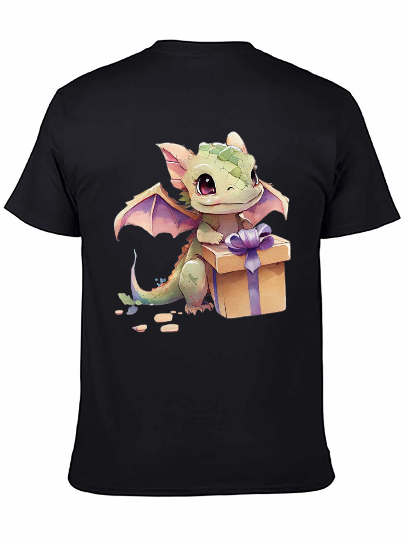Black Cute Dragon Gift Tee view 4