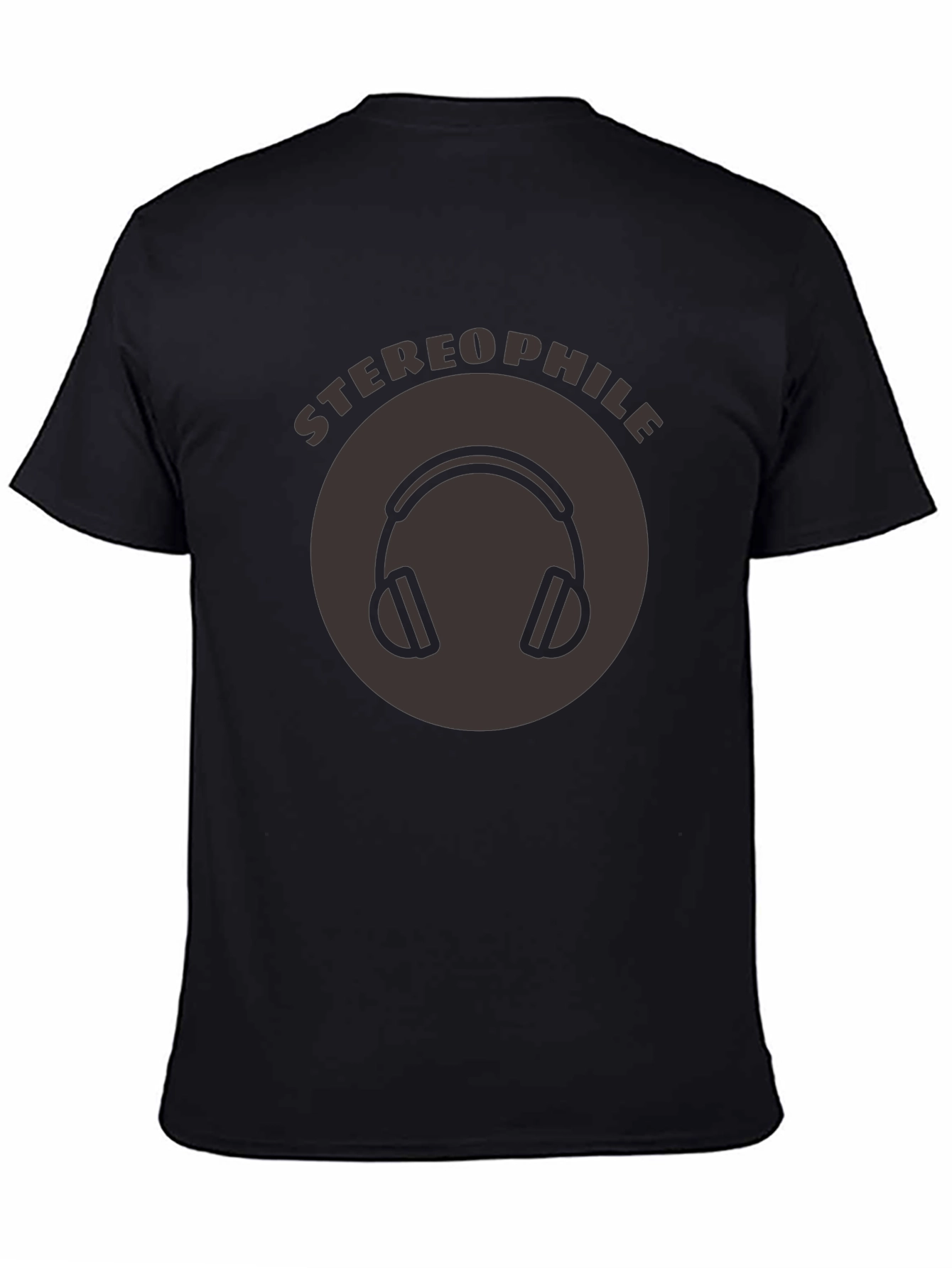 Black Stereophile Headphone Graphic Tee view 4