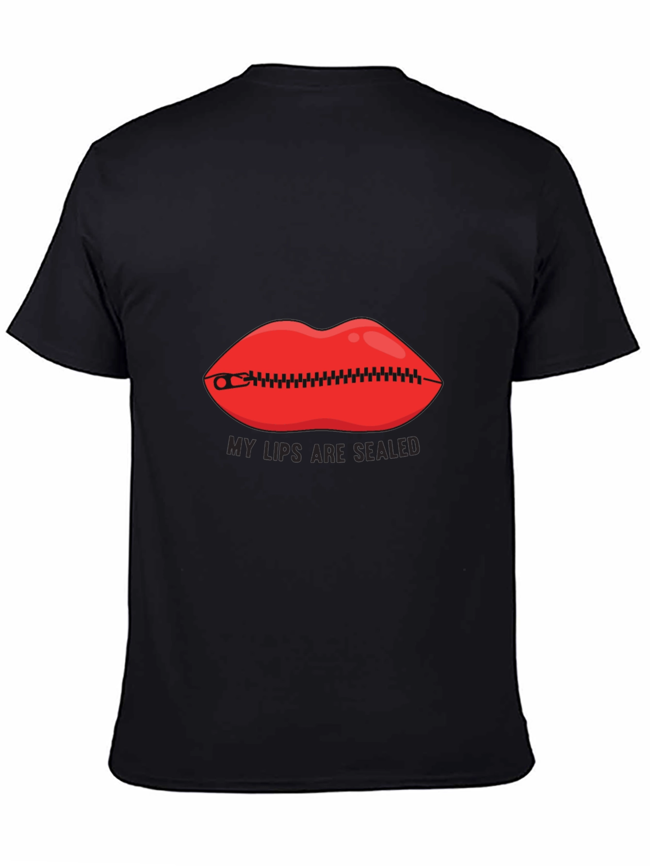 Black My Lips Are Sealed Graphic Tee - Funny Novelty Shirt view 4