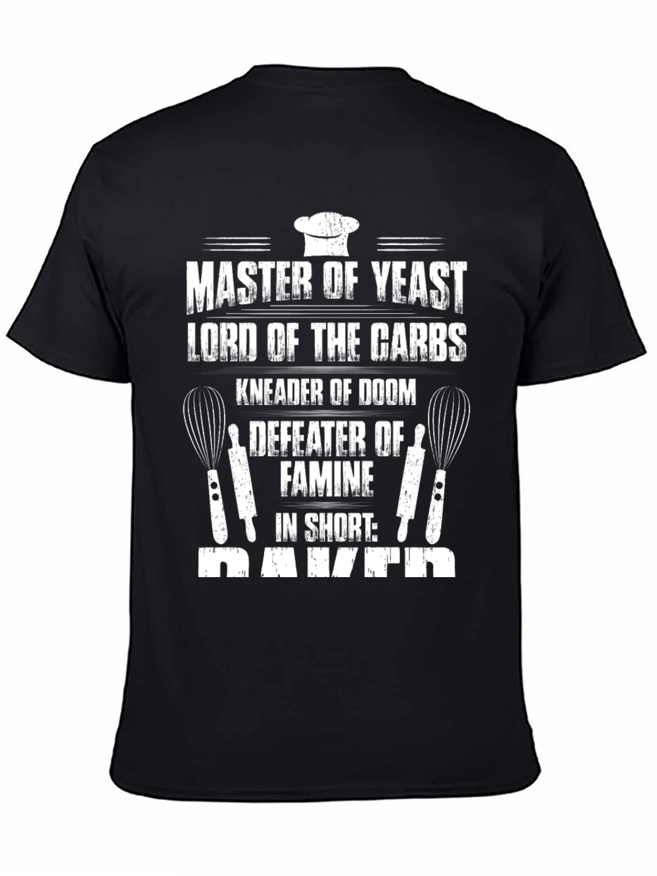Black Master Baker T-Shirt - Funny Baking Tee view 4