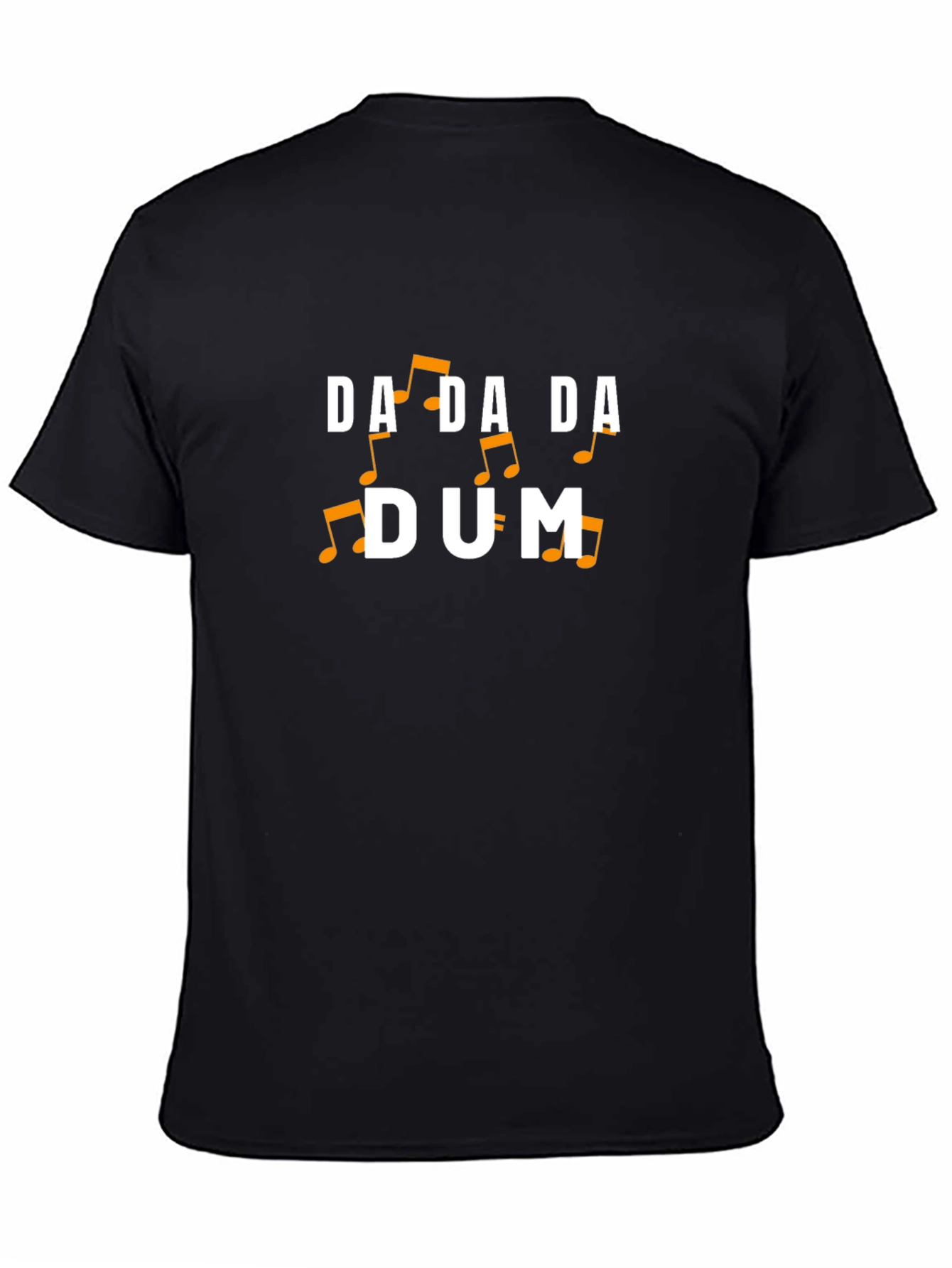 Black Da Da Da Dum Funny Music T-Shirt view 4