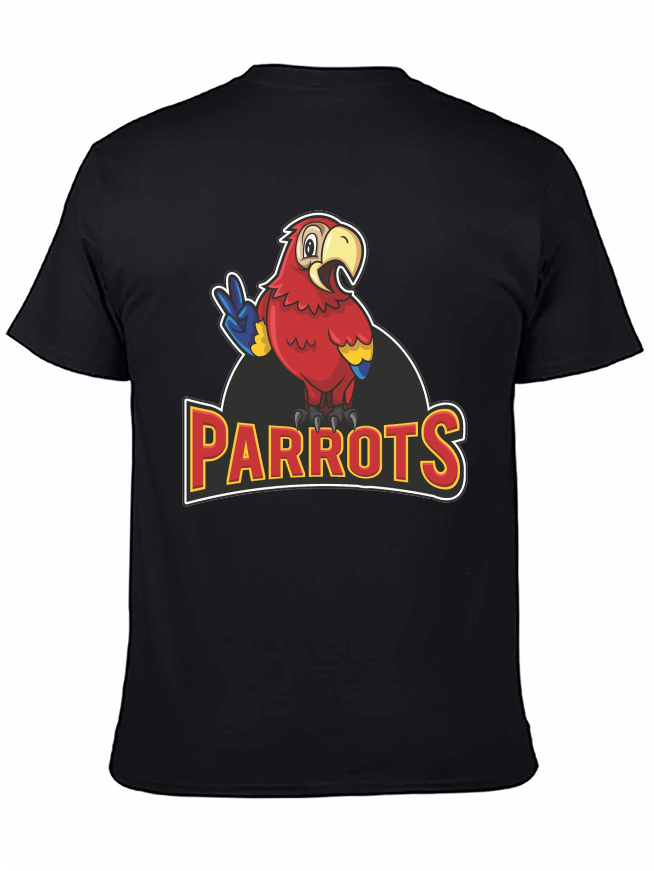 Black Parrots T-Shirt - Black Graphic Tee for Parrot Lovers view 4