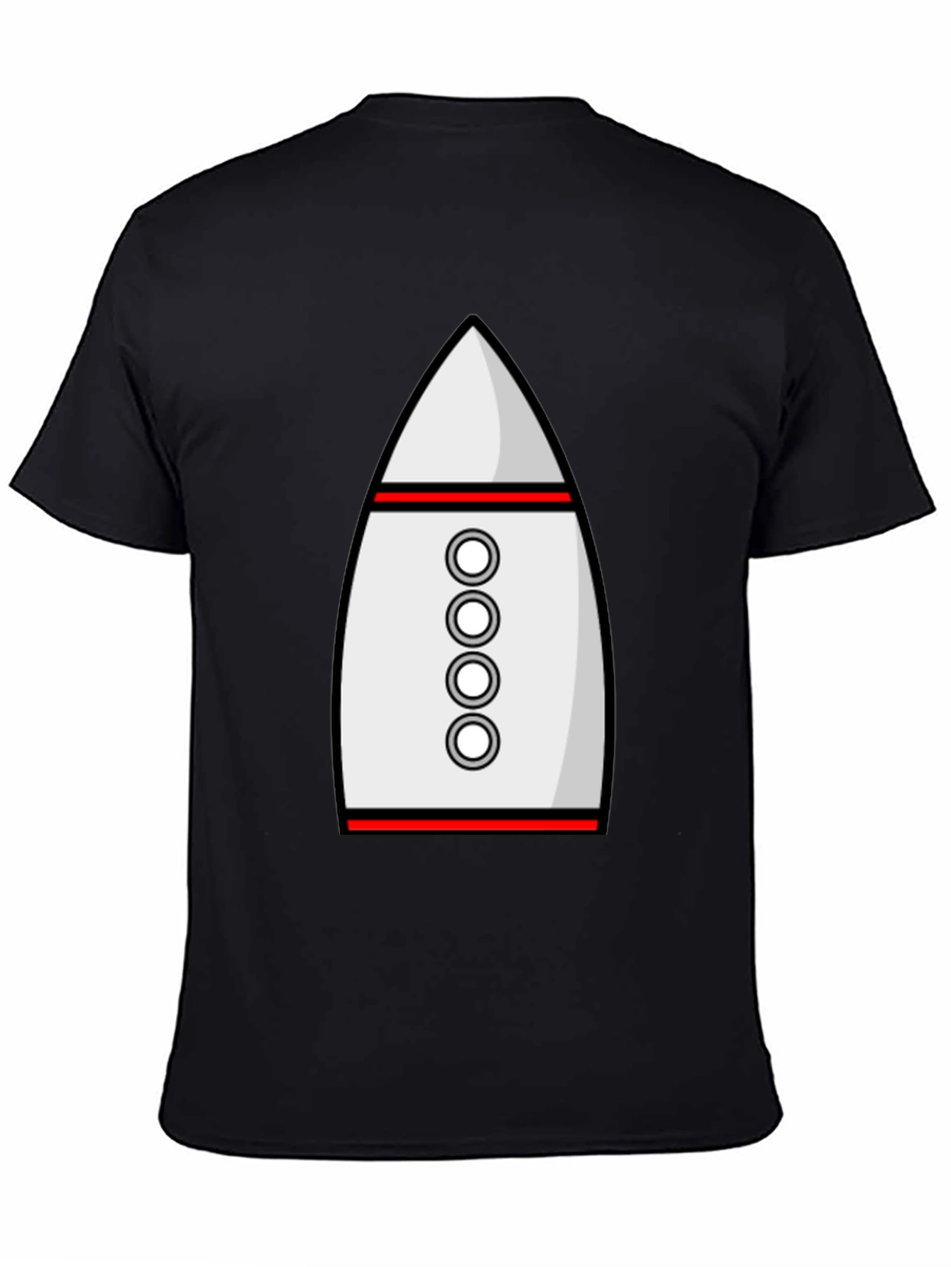 Black Rocket T-Shirt - Black Crew Neck Cotton Blend Tee view 4