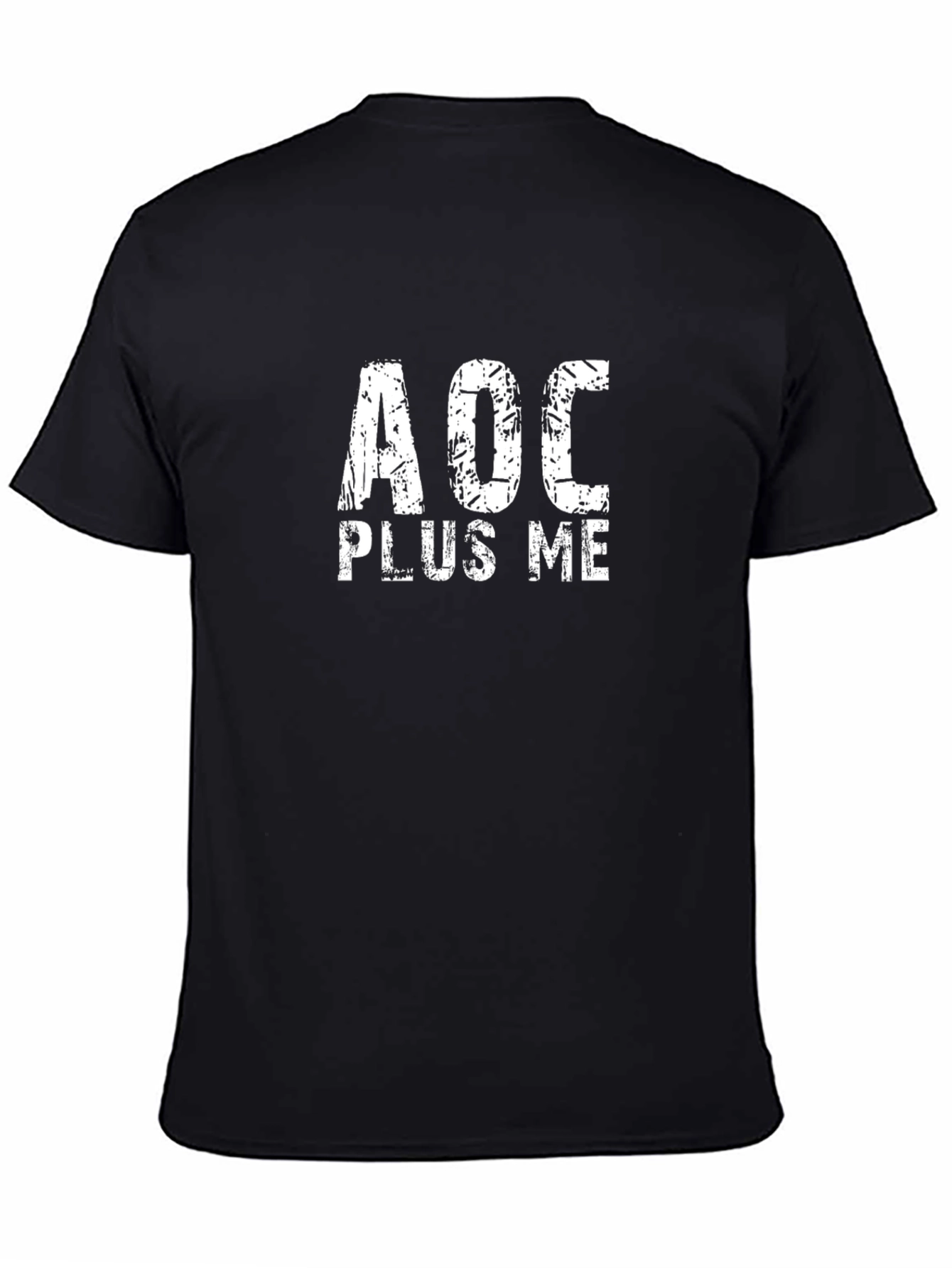 Black AOC Plus Me Graphic Tee - Political Statement Shirt view 4