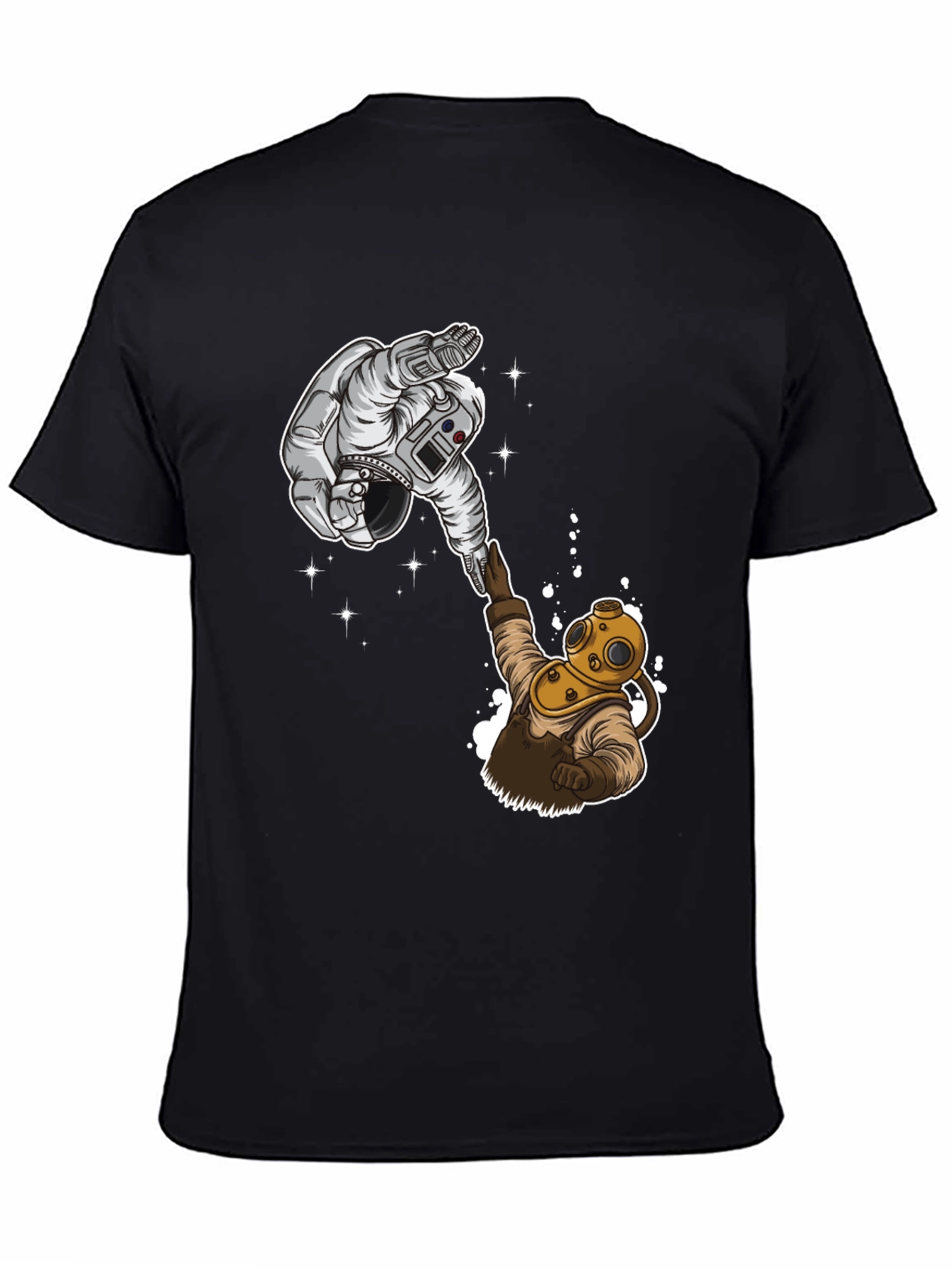 Black Astronaut & Diver T-Shirt - Space & Ocean United view 4