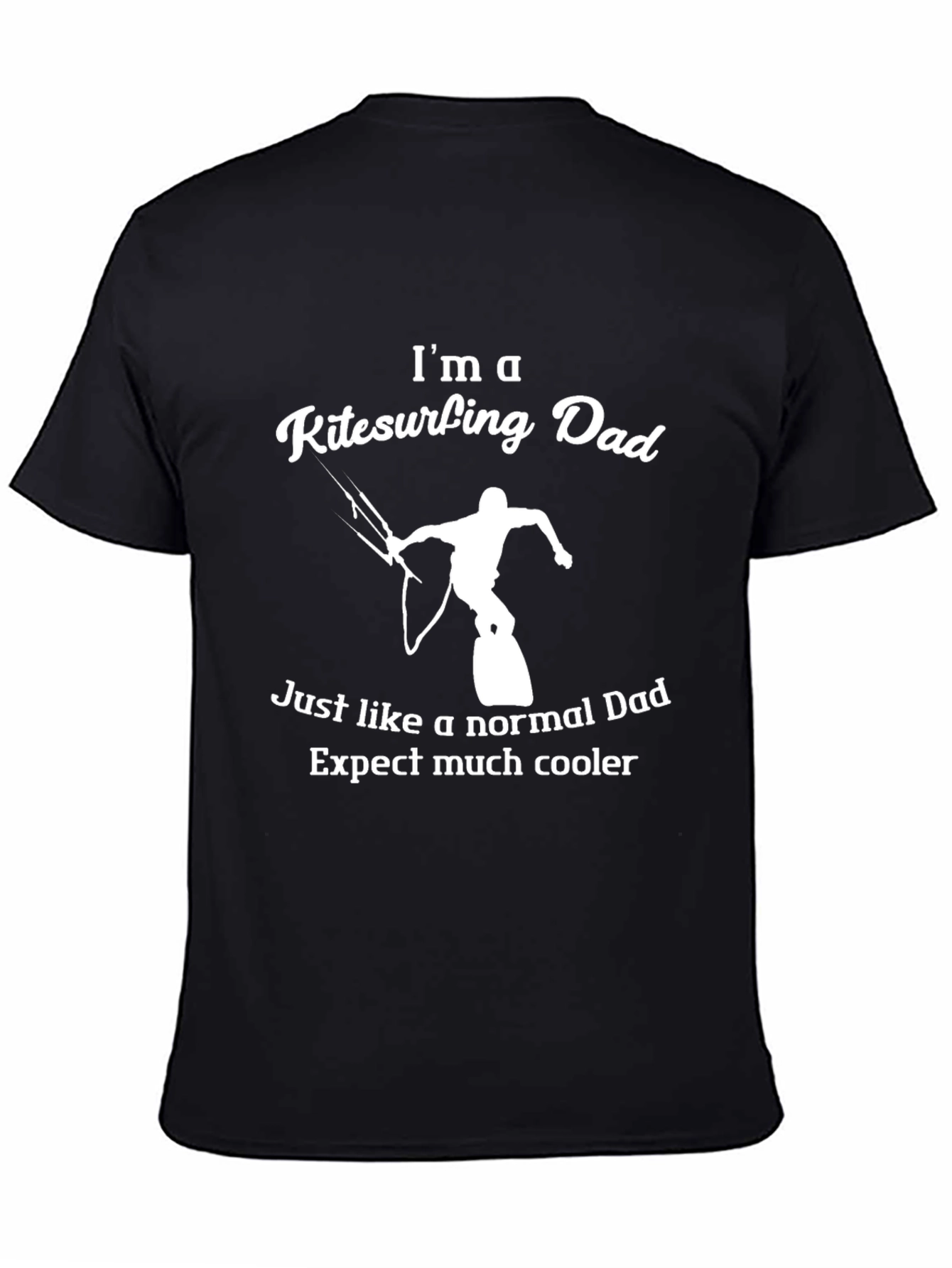 Black Kitesurfing Dad T-Shirt - Cool Father's Day Gift view 4